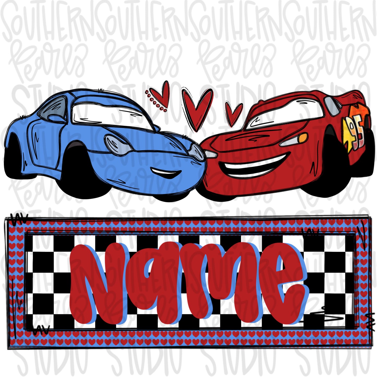 Racing car and blue with Name Patch | PNG files| Sublimation Design | Digital Download | Women’s, Kids Shirt PNG SVG