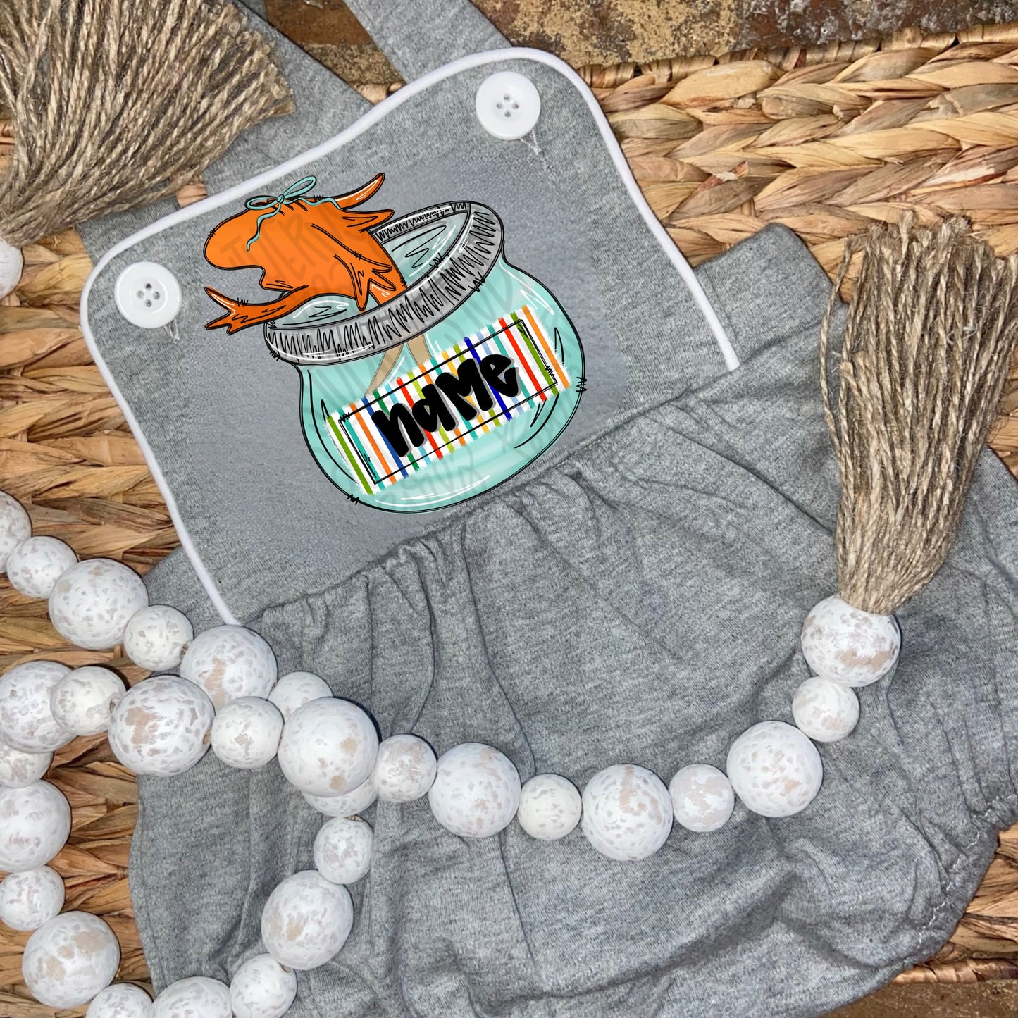 Fish in bowl with bow and name patch | PNG files| Sublimation Design | Digital Download | Women’s, Kids Shirt PNG SVG