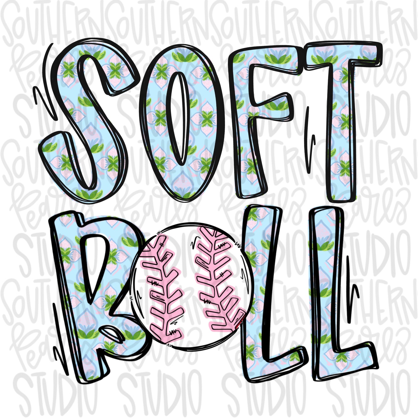 Softball | grand millennial fill | Go Team | PNG | Sublimation | Design Download