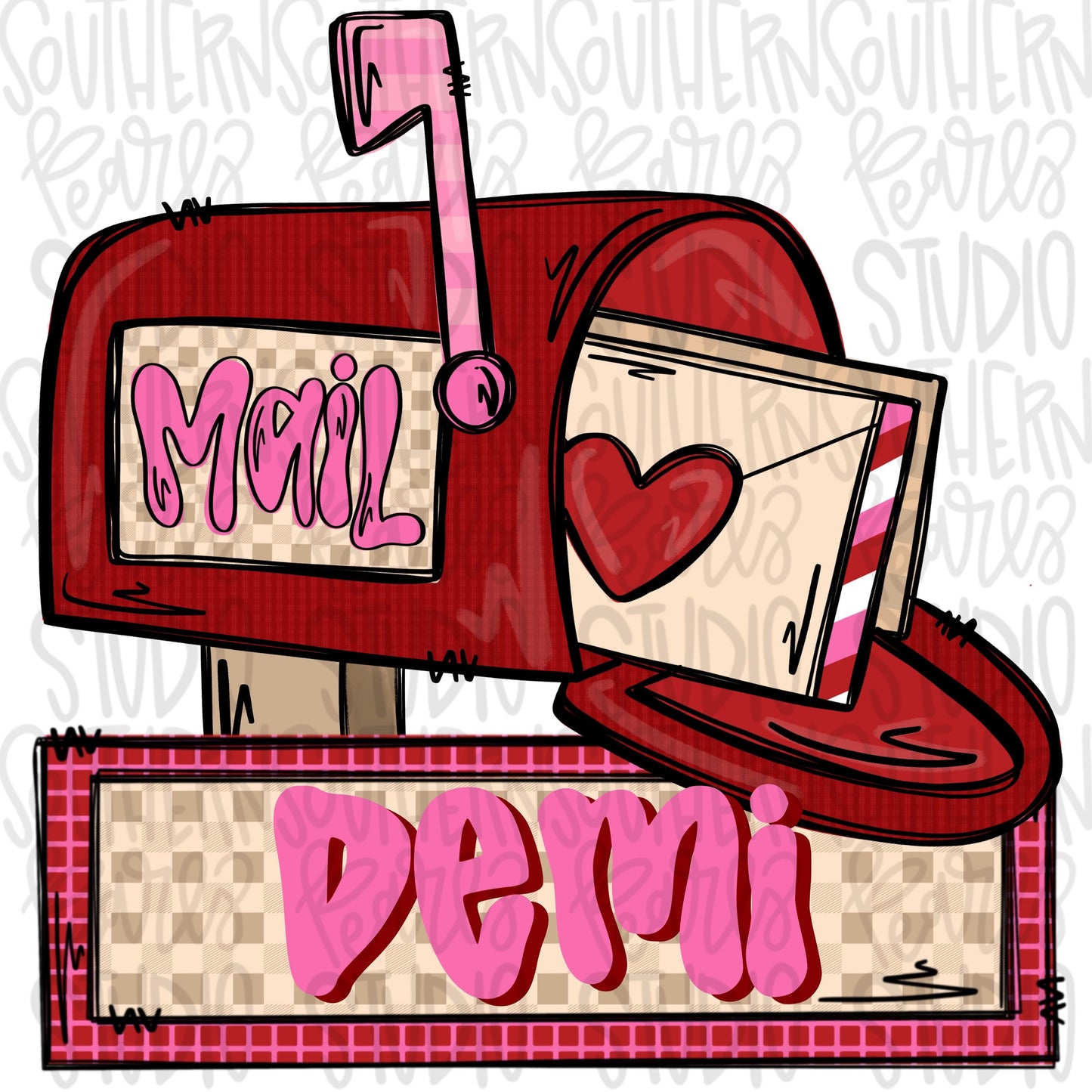 Valentine mailbox with patch Girl | Sublimation Design | Digital Download | Women’s, Kids Shirt PNG