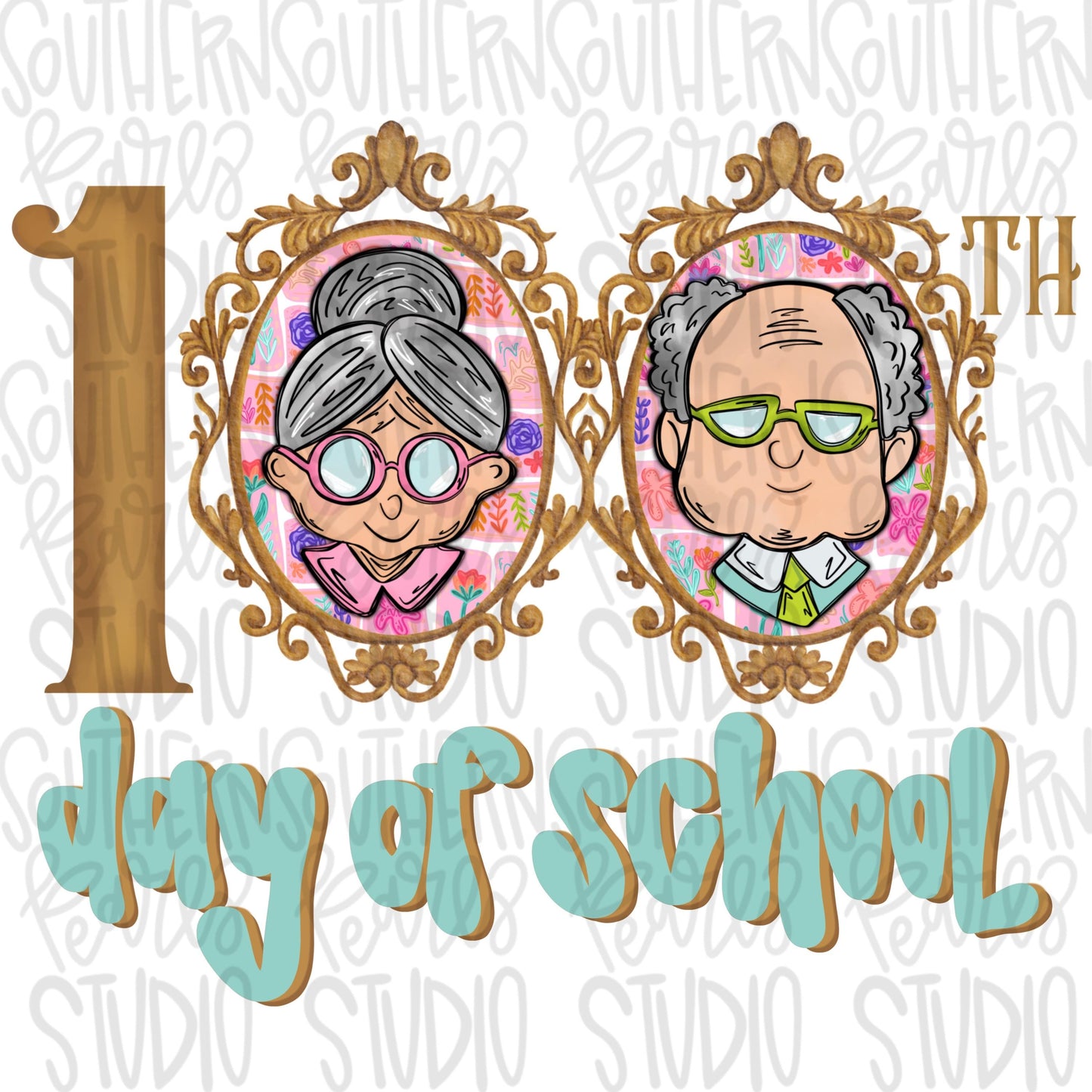 100th day of school | Grandma and Grandpa | PNG | Sublimation | Design Download