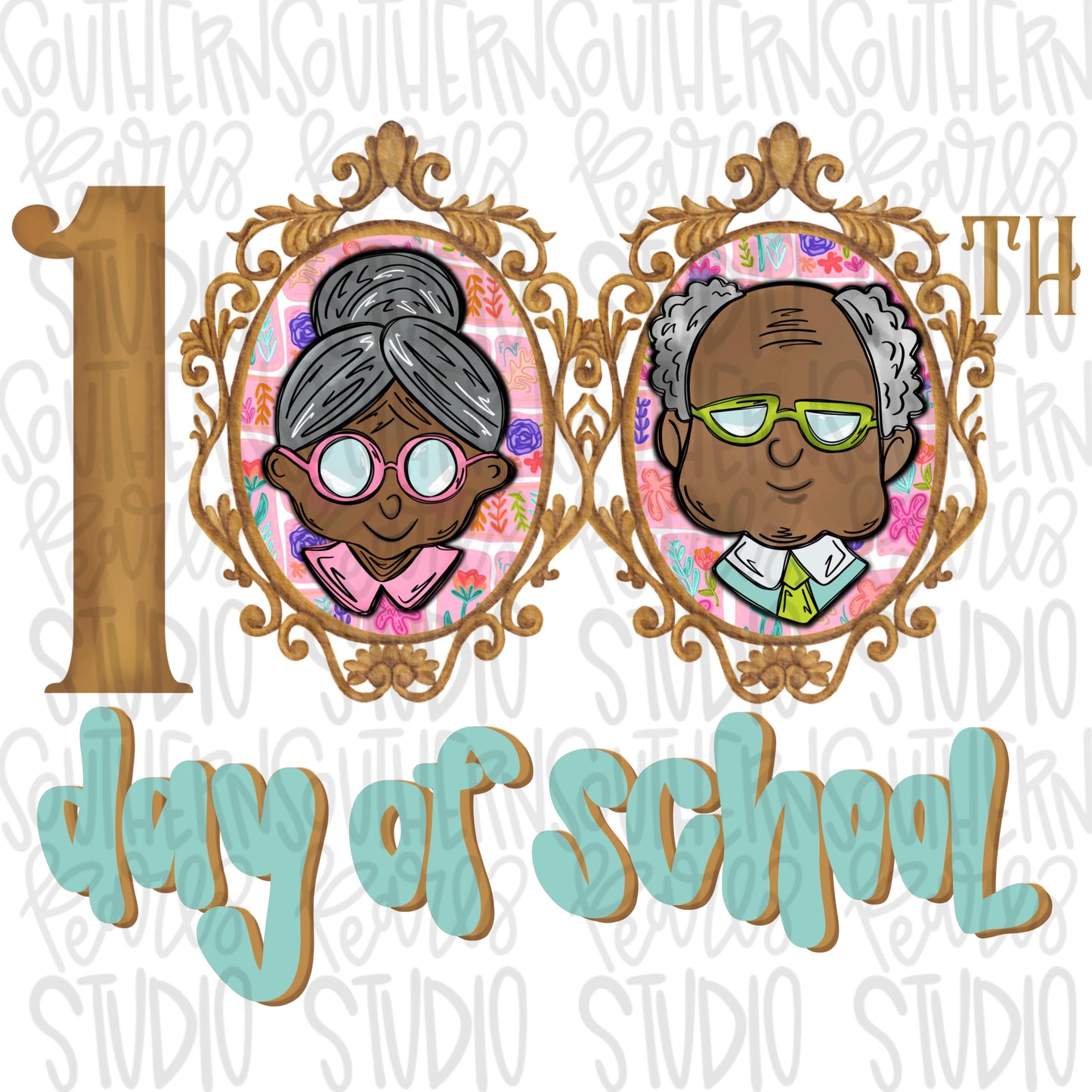 100th day of school | Grandma and Grandpa | PNG | Sublimation | Design Download