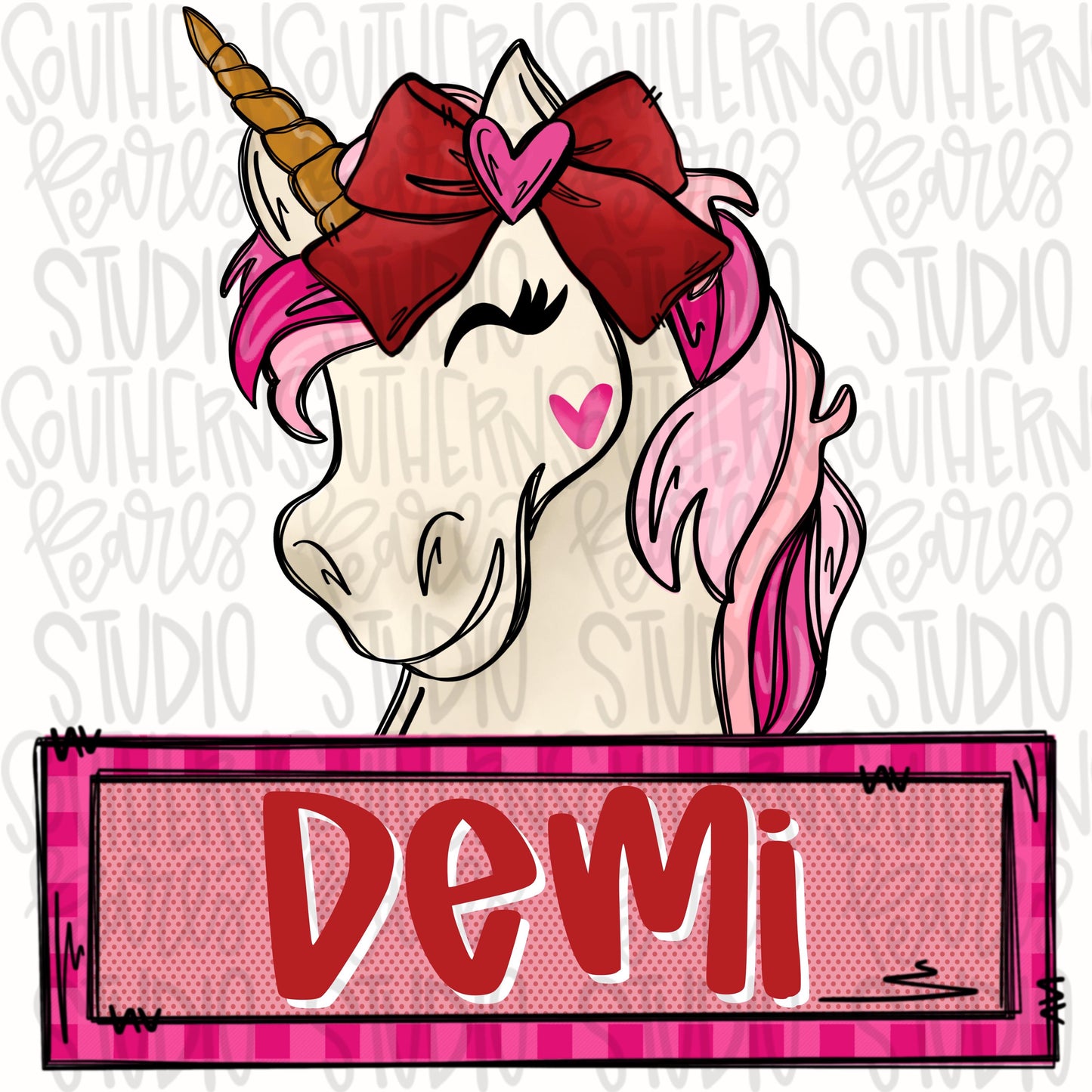 Valentine Unicorn with name patch | Sublimation Design | Digital Download | Women’s, Kids Shirt PNG
