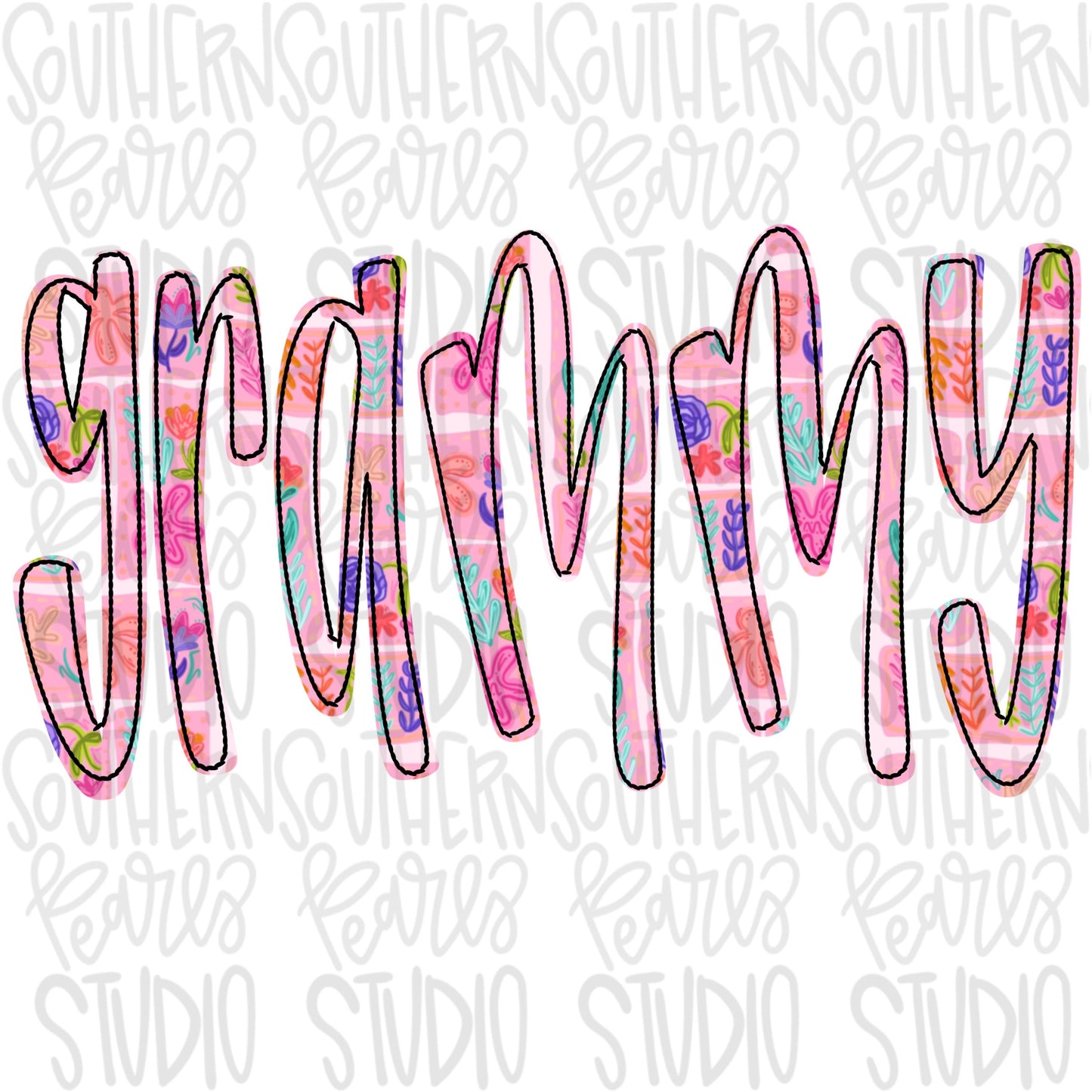 Grammy quilted floral pattern | Sublimation Design | Digital Download | Women’s, Kids Shirt PNG