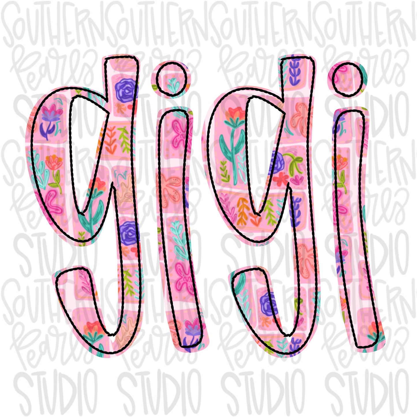 GiGi quilted floral pattern | Sublimation Design | Digital Download | Women’s, Kids Shirt PNG