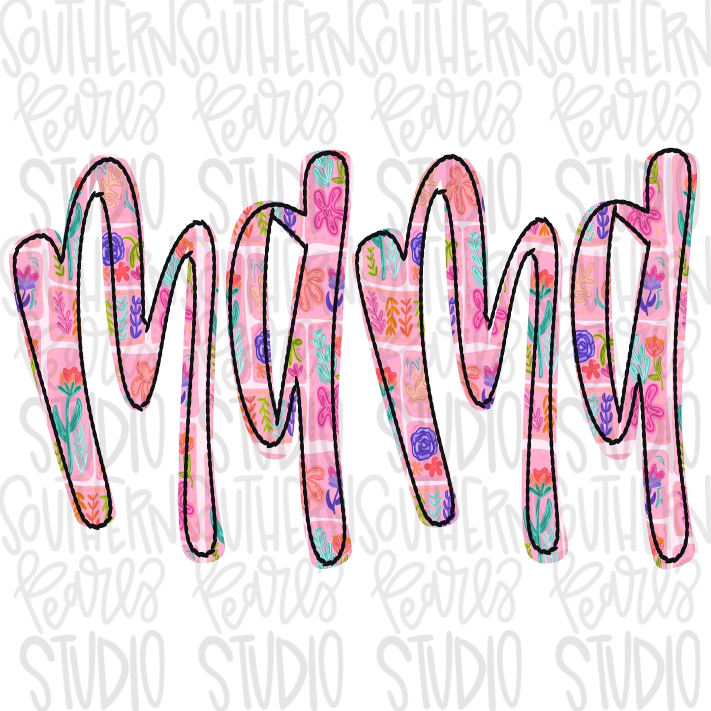 Mama quilted floral pattern | Sublimation Design | Digital Download | Women’s, Kids Shirt PNG