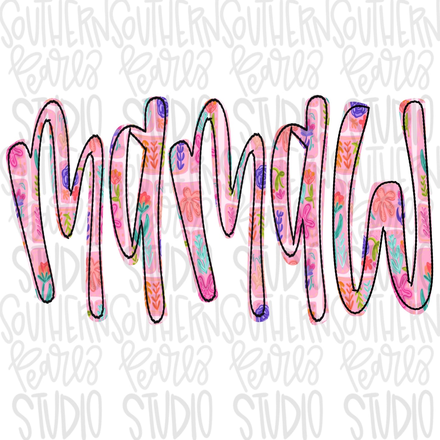 Mamaw quilted floral pattern | Sublimation Design | Digital Download | Women’s, Kids Shirt PNG
