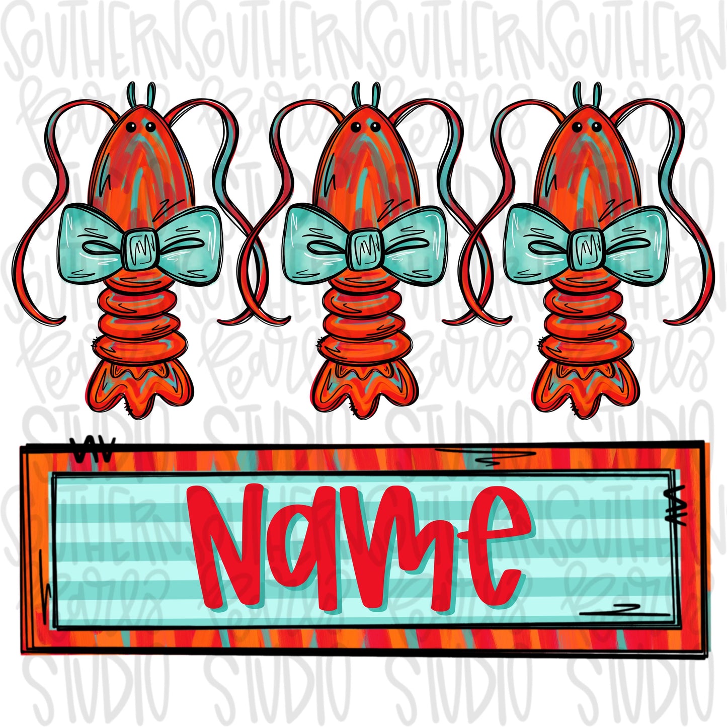 Crawfish with bow tie trio | girl name patch | Crawfish Season | Sublimation Design | Digital Download | Women’s, Kids Shirt PNG