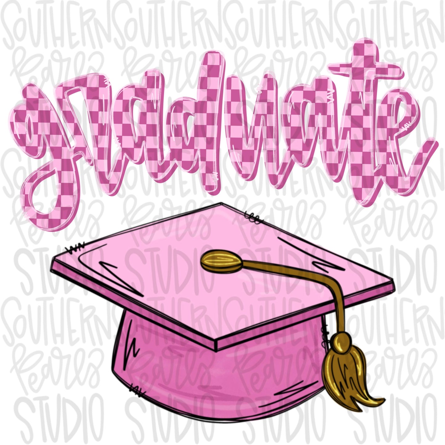 Graduate with Graduation cap | pink | Senior | Preschool Kindergarten | Sublimation Design |Digital Download | PNG