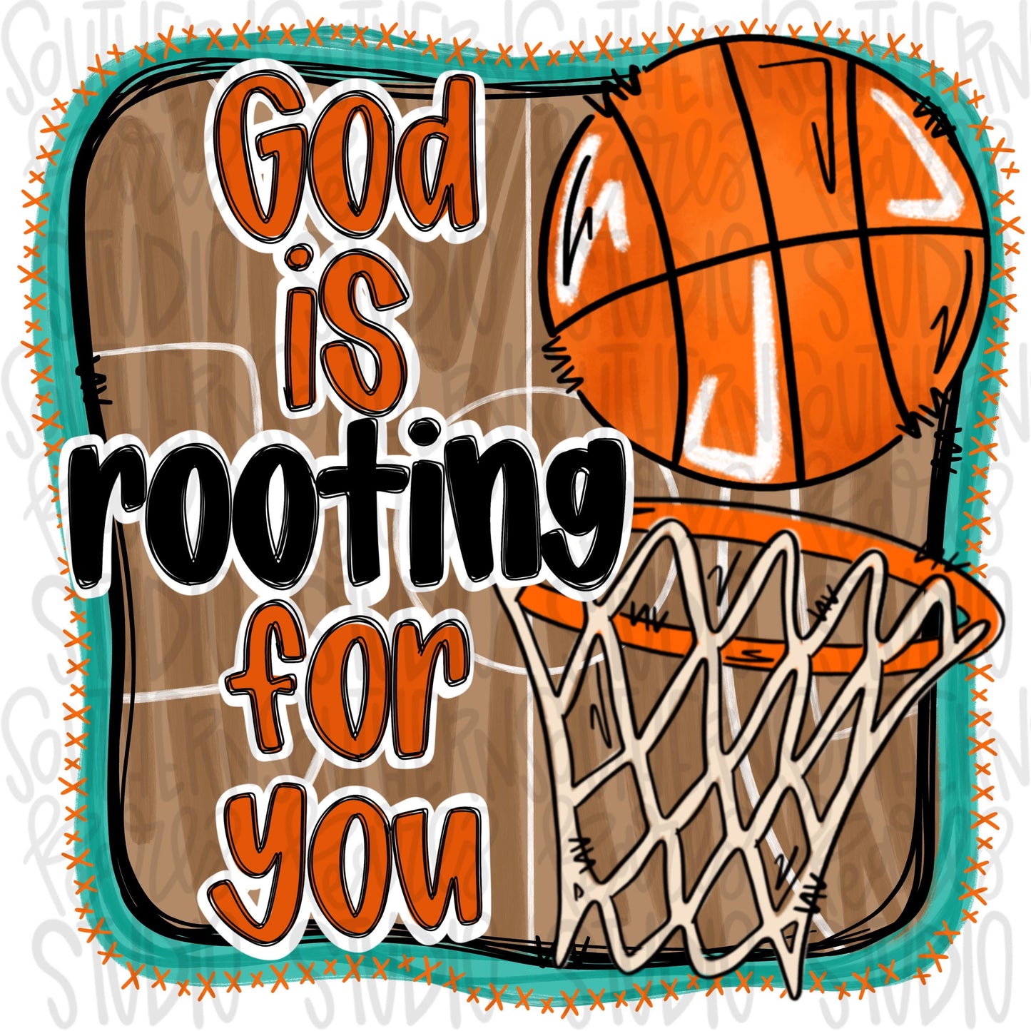 God is rooting for you | basketball | pocket and large design | game day | Go Team | PNG | Sublimation | Design Download