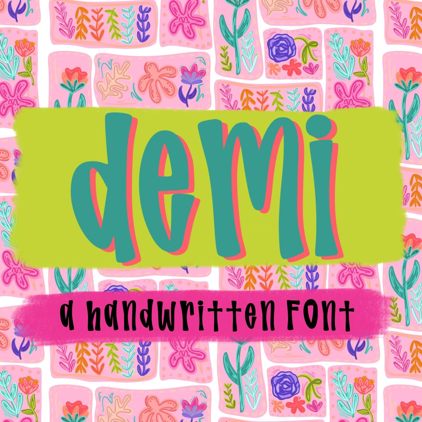 Demi Font, handwritten font, procreate font, cricut font, silhouette font, script font, cute font