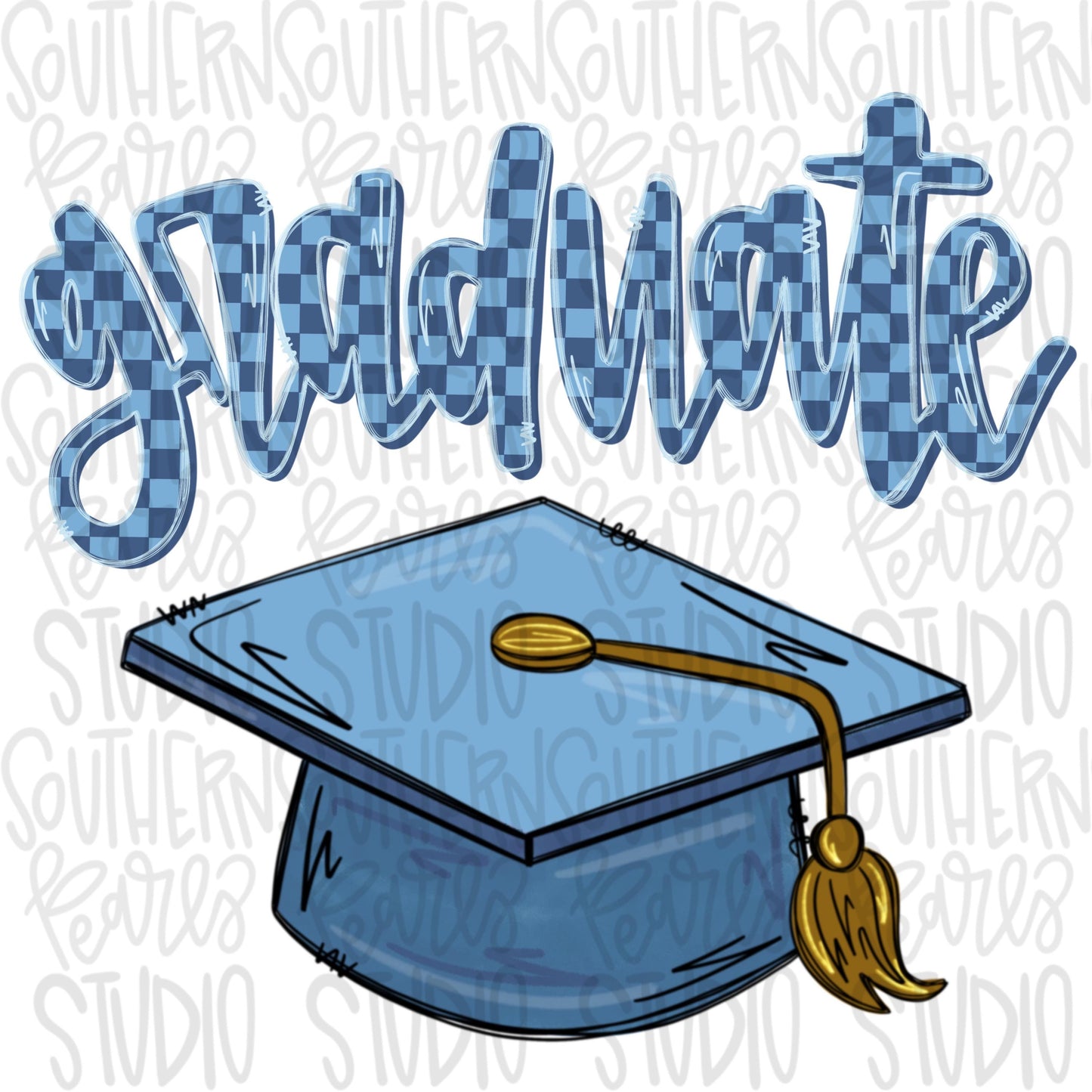 Graduate with Graduation cap | blue | Senior | Preschool Kindergarten | Sublimation Design |Digital Download | PNG