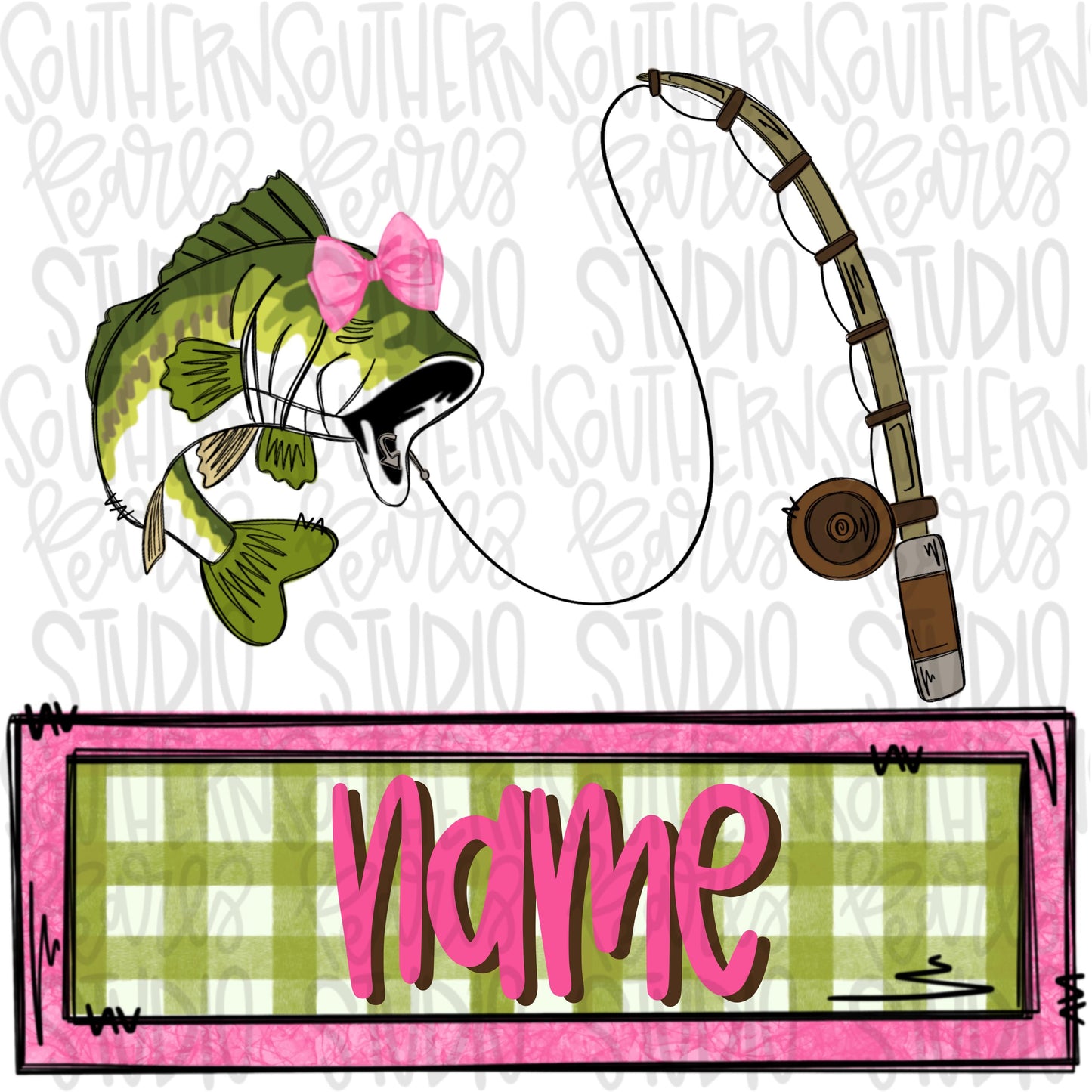 Fishing name plate girly | Sublimation Design | Digital Download | Women’s, Kids Shirt PNG