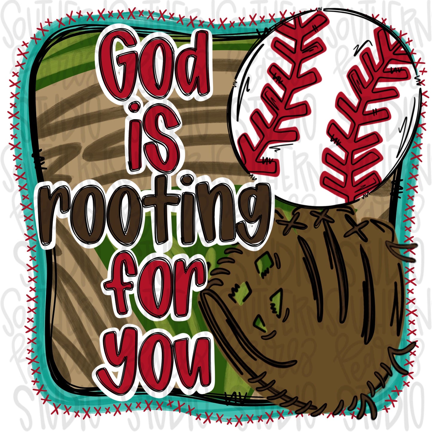 God is rooting for you | baseball | pocket and large design | game day | Go Team | PNG | Sublimation | Design Download
