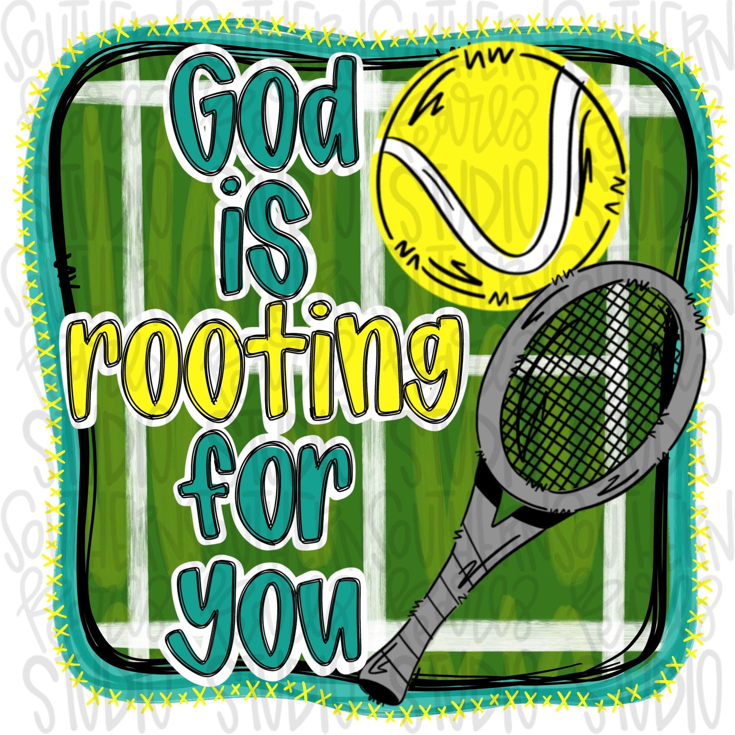 God is rooting for you | tennis | pocket and large design | game day | Go Team | PNG | Sublimation | Design Download