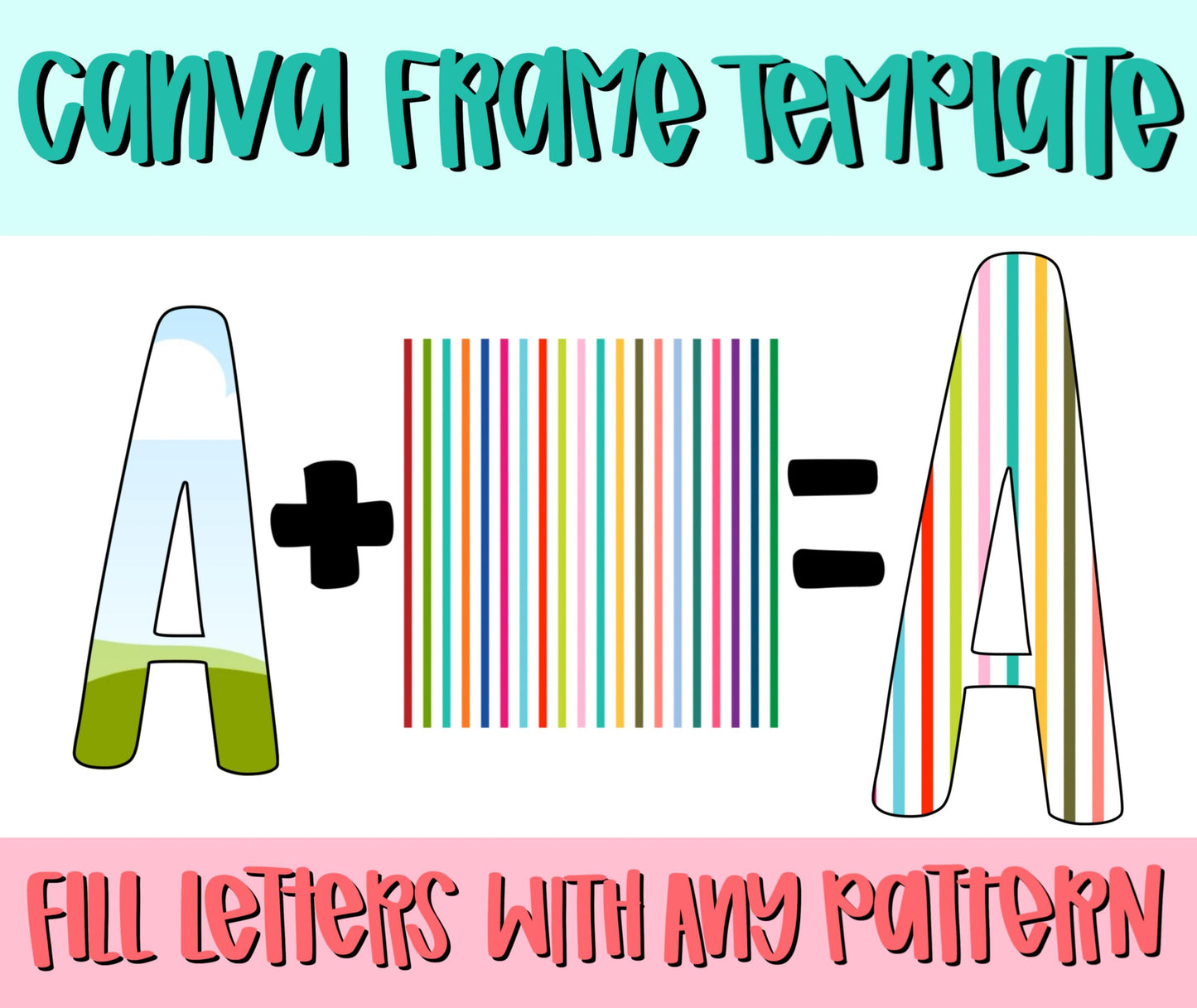 Canva Frame Template Alphabet | Fill your own font | Sublimation Design | Digital Download | Women’s, Kids Shirt PNG