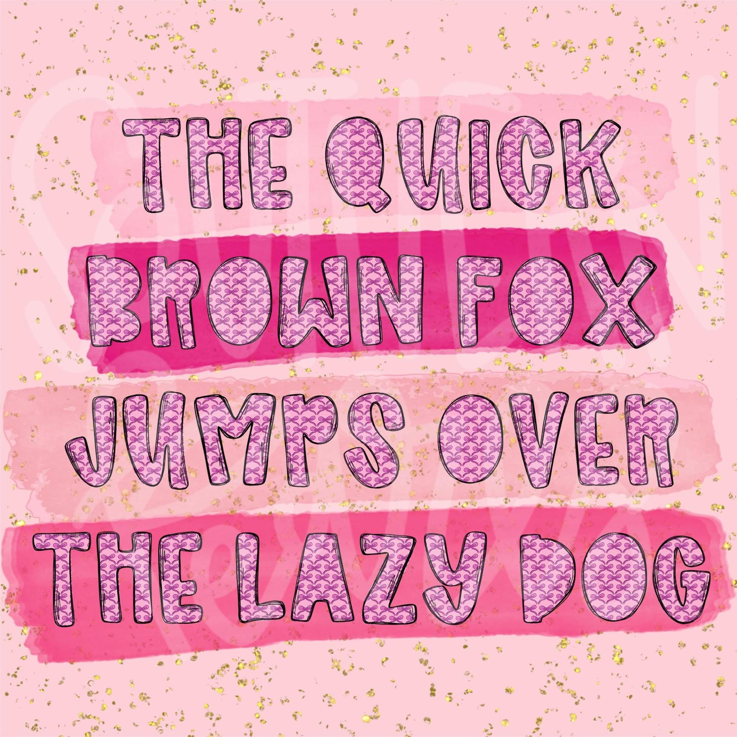 Pink Bow Alpha | Typeable Font | Sublimation Design | Digital Download | Women’s, Kids Shirt PNG
