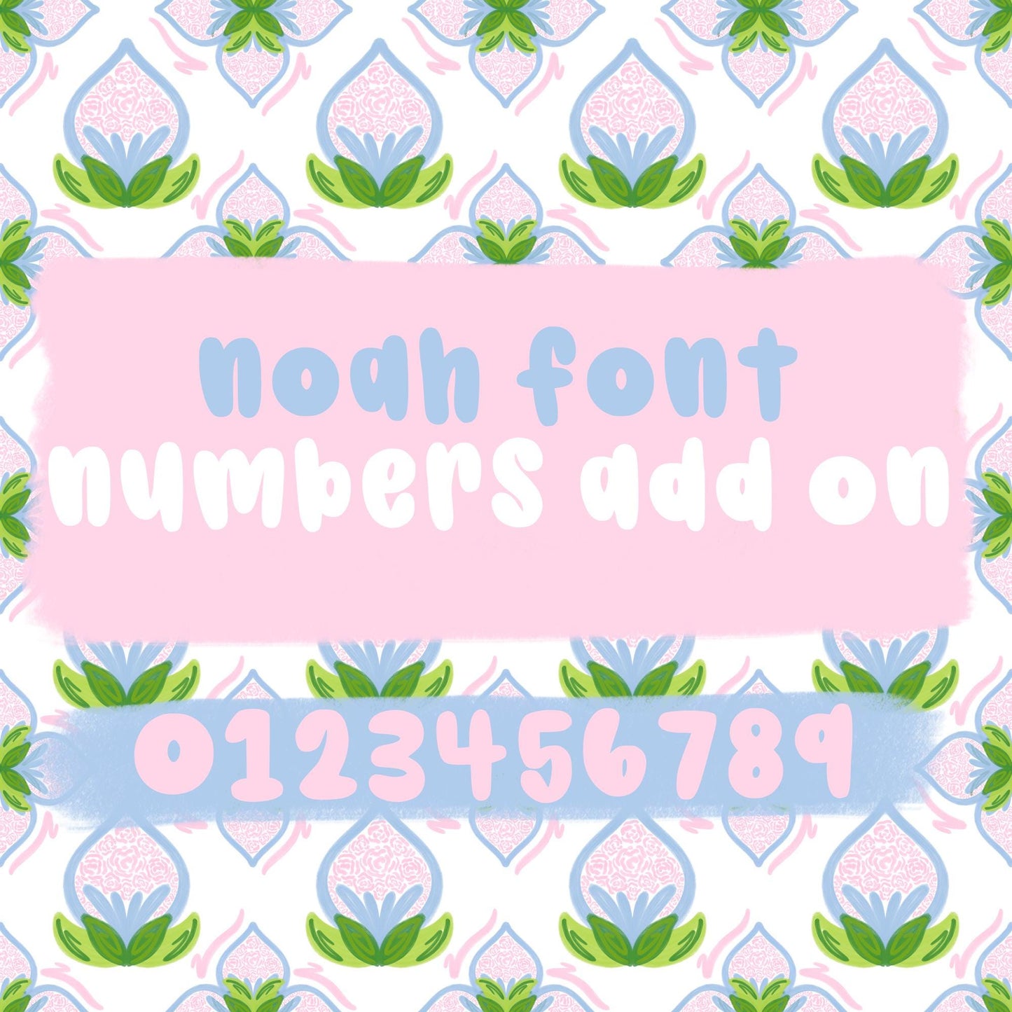 Noah Font Numbers Add On , handwritten font, procreate font, cricut font, silhouette font, script font, cute font