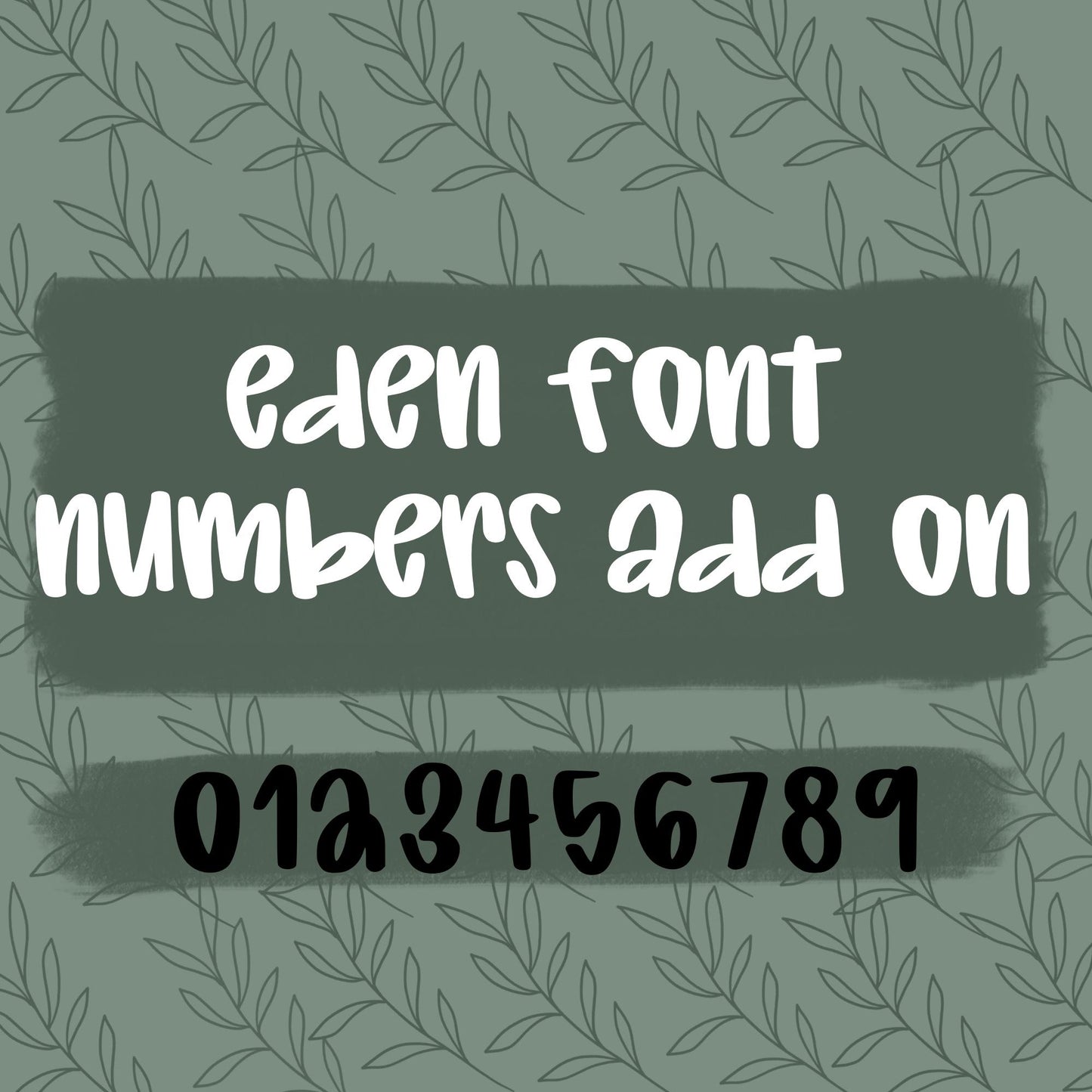 Eden Font Numbers Add On , handwritten font, procreate font, cricut font, silhouette font, script font, cute font