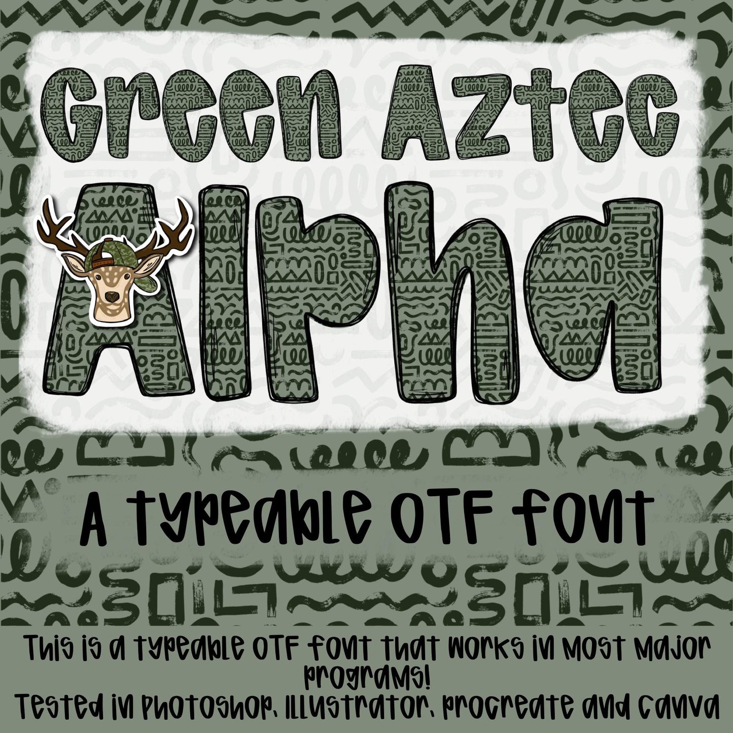 Green Aztec Alpha | Typeable Font | Sublimation Design | Digital Download | Women’s, Kids Shirt PNG