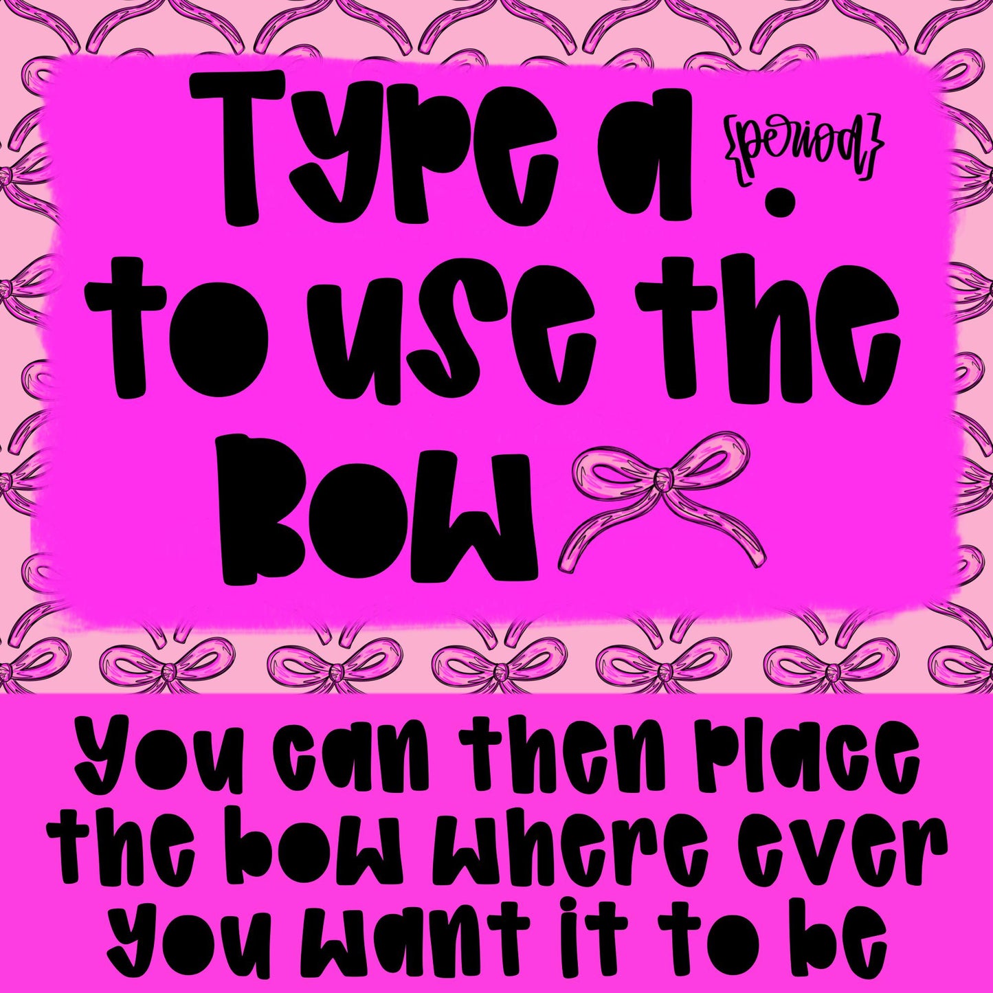 Pink Bow Alpha | Typeable Font | Sublimation Design | Digital Download | Women’s, Kids Shirt PNG
