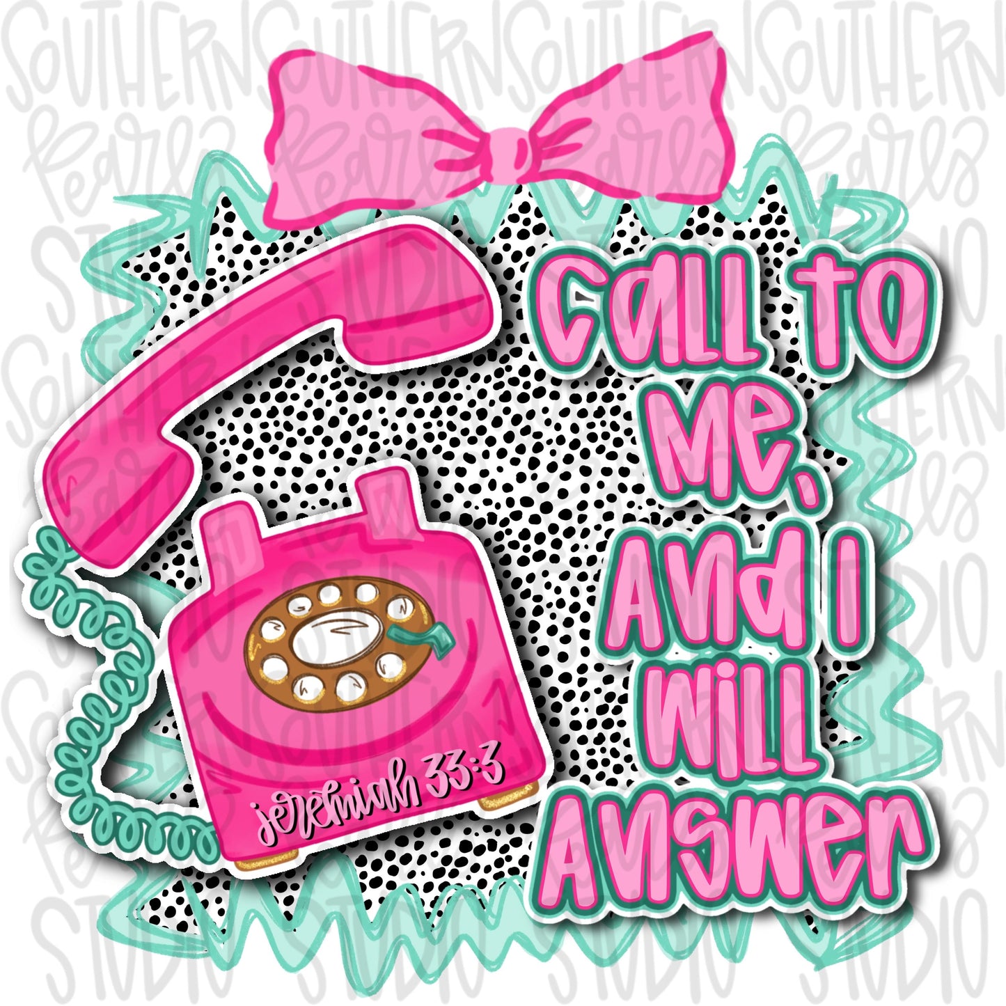Call to me and I will answer | telephone | Bible verse | Sublimation Design | Digital Download | Women’s, Kids Shirt PNG