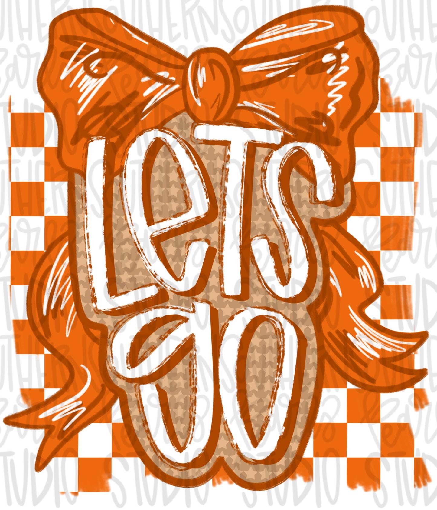 Let’s Go bow | orange and white | Go Team | PNG | Sublimation | Design Download | womens and kids