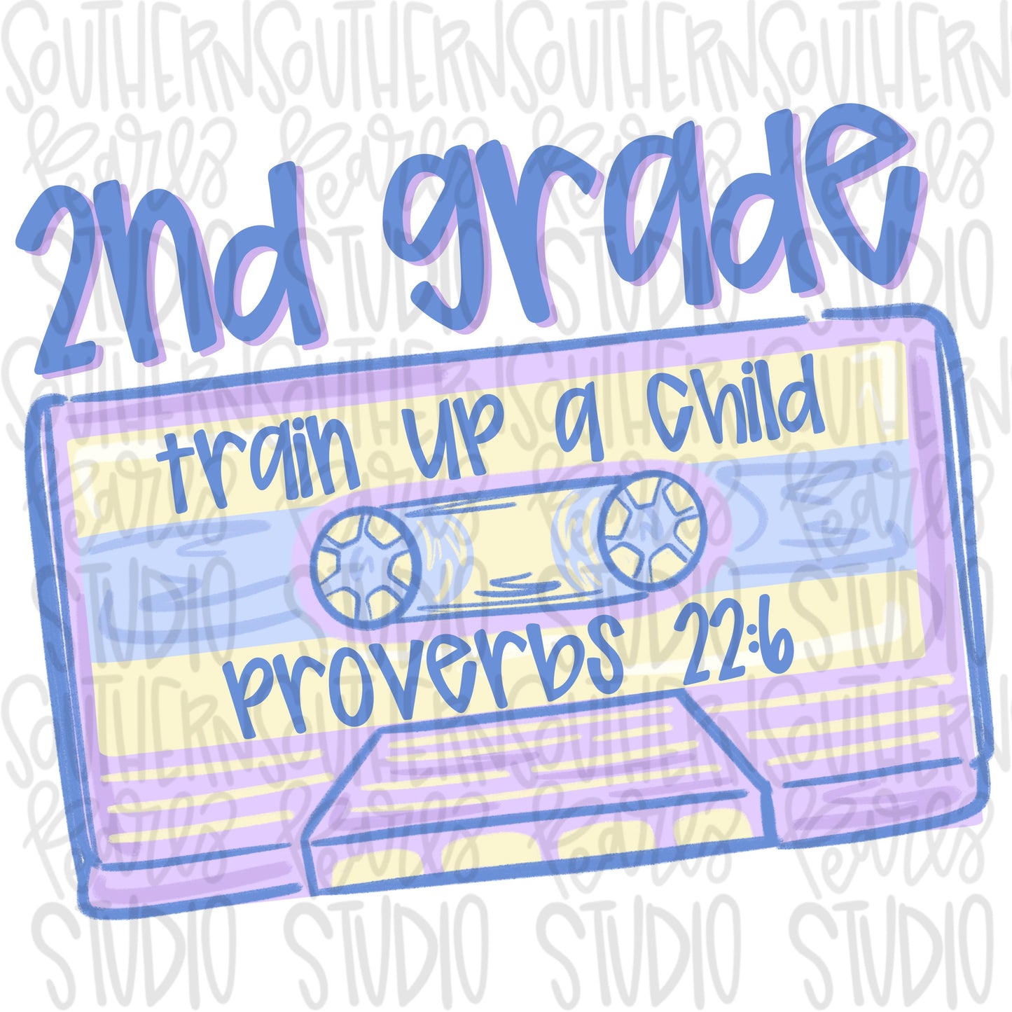 2nd grade cassette tape | train up a child | second grade | proverbs 22:6 | PNG | Sublimation design | Design Download | dtf | women’s Kids