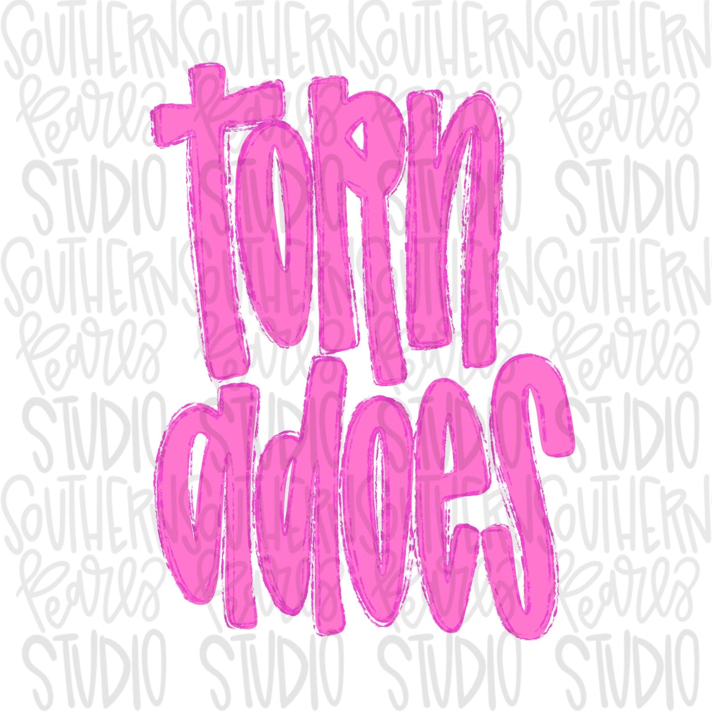 Tornadoes | Neon pink Mascot in frame | front and back designs | Sublimation Design | Digital Download | Women’s, Kids Shirt PNG