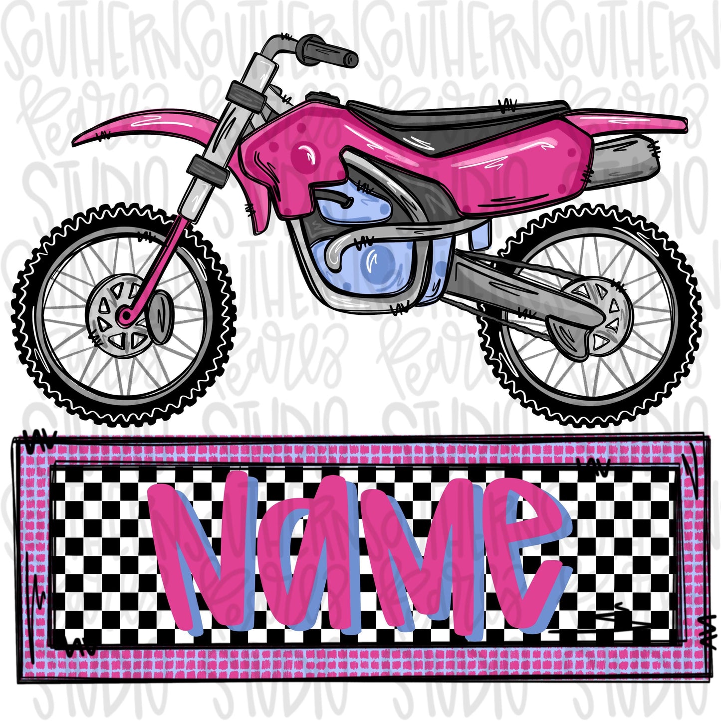 Dirt bike with Name Patch girly | Sublimation Design | Digital Download | Women’s, Kids Shirt PNG