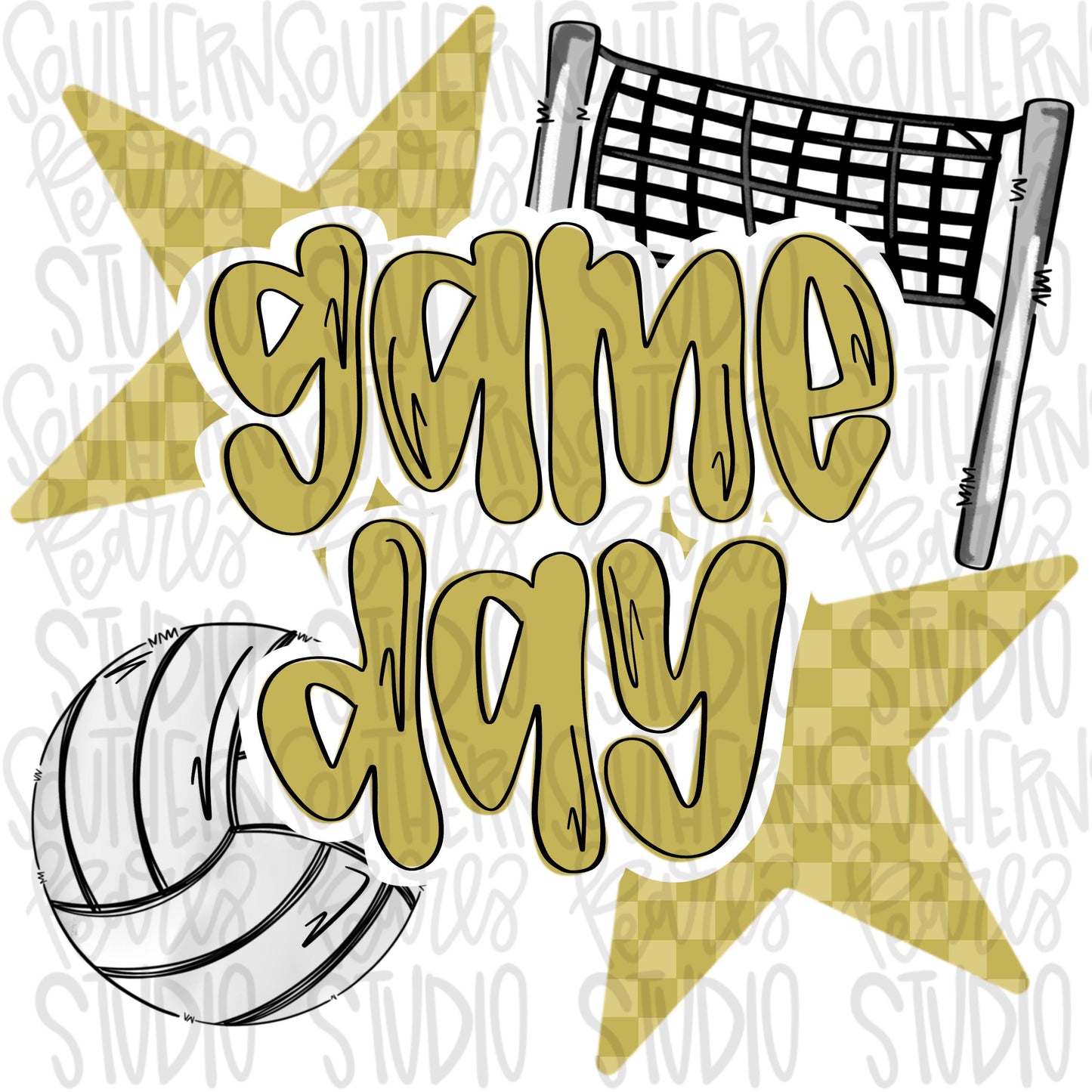 Game Day volleyball | Vegas gold | Go Team | PNG | Sublimation | Design Download