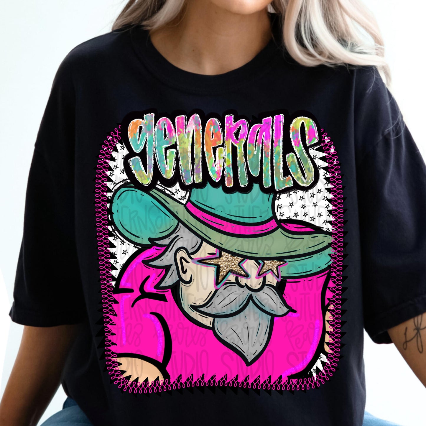 Pink Jersey Mascot generals | Sublimation Design | Digital Download | Women’s, Kids Shirt PNG