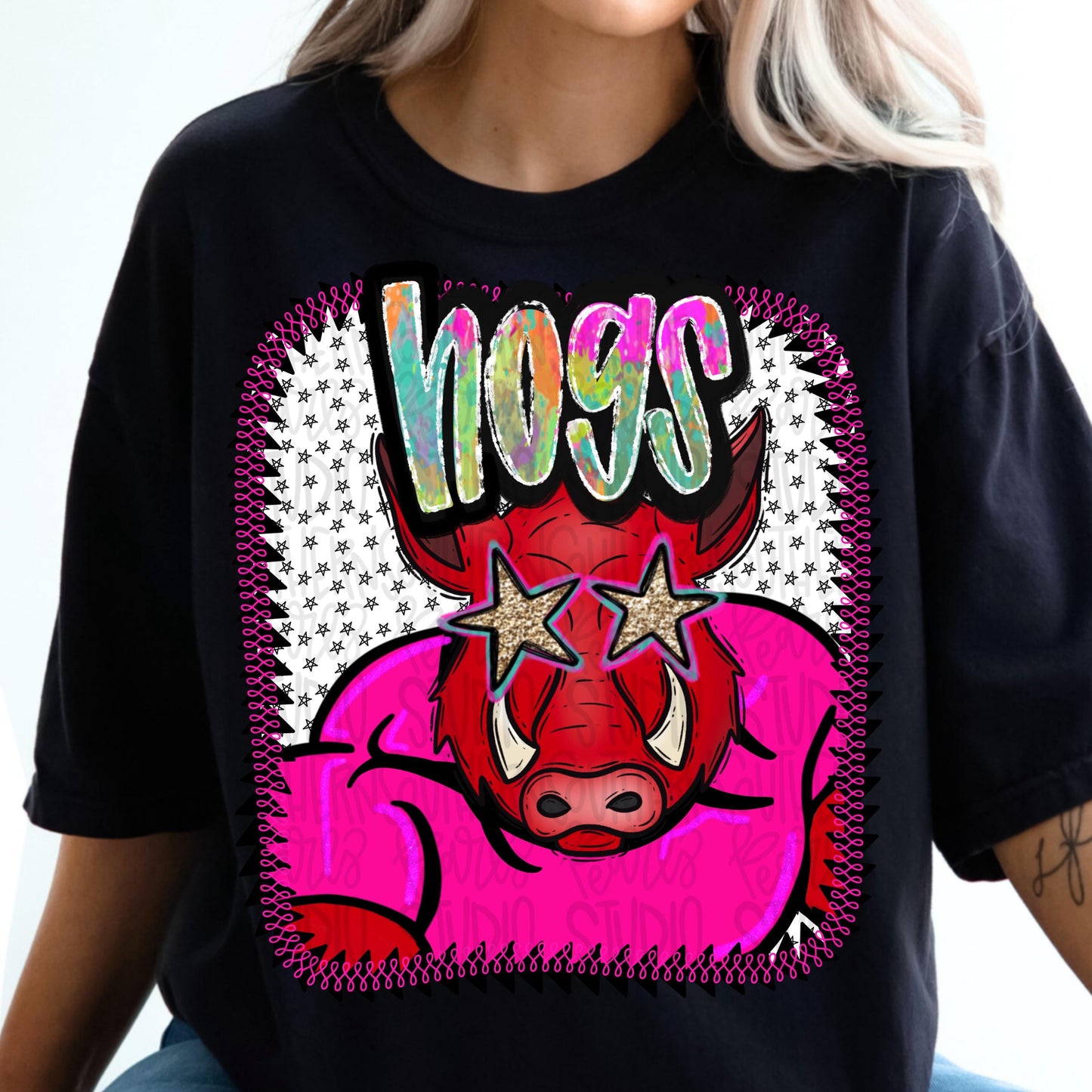Pink Jersey Mascot hogs | Sublimation Design | Digital Download | Women’s, Kids Shirt PNG