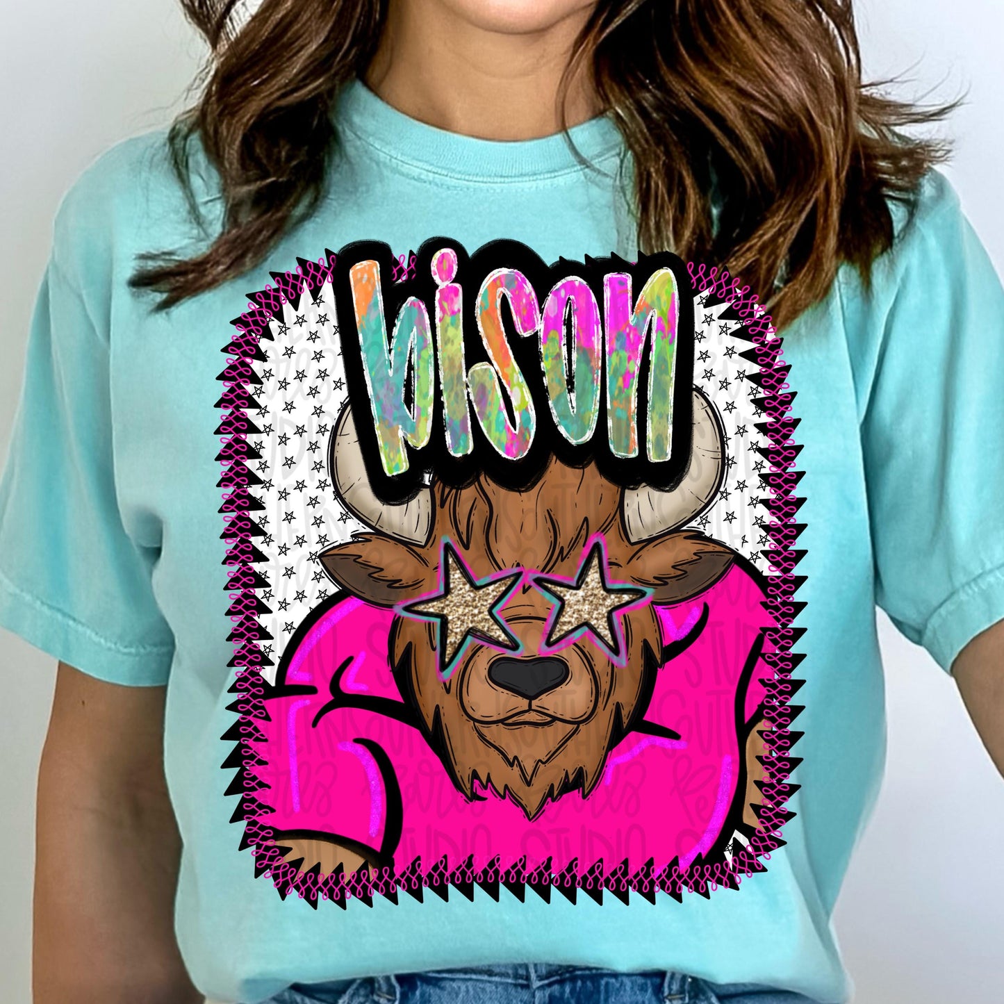 Pink Jersey Mascot bison | Sublimation Design | Digital Download | Women’s, Kids Shirt PNG
