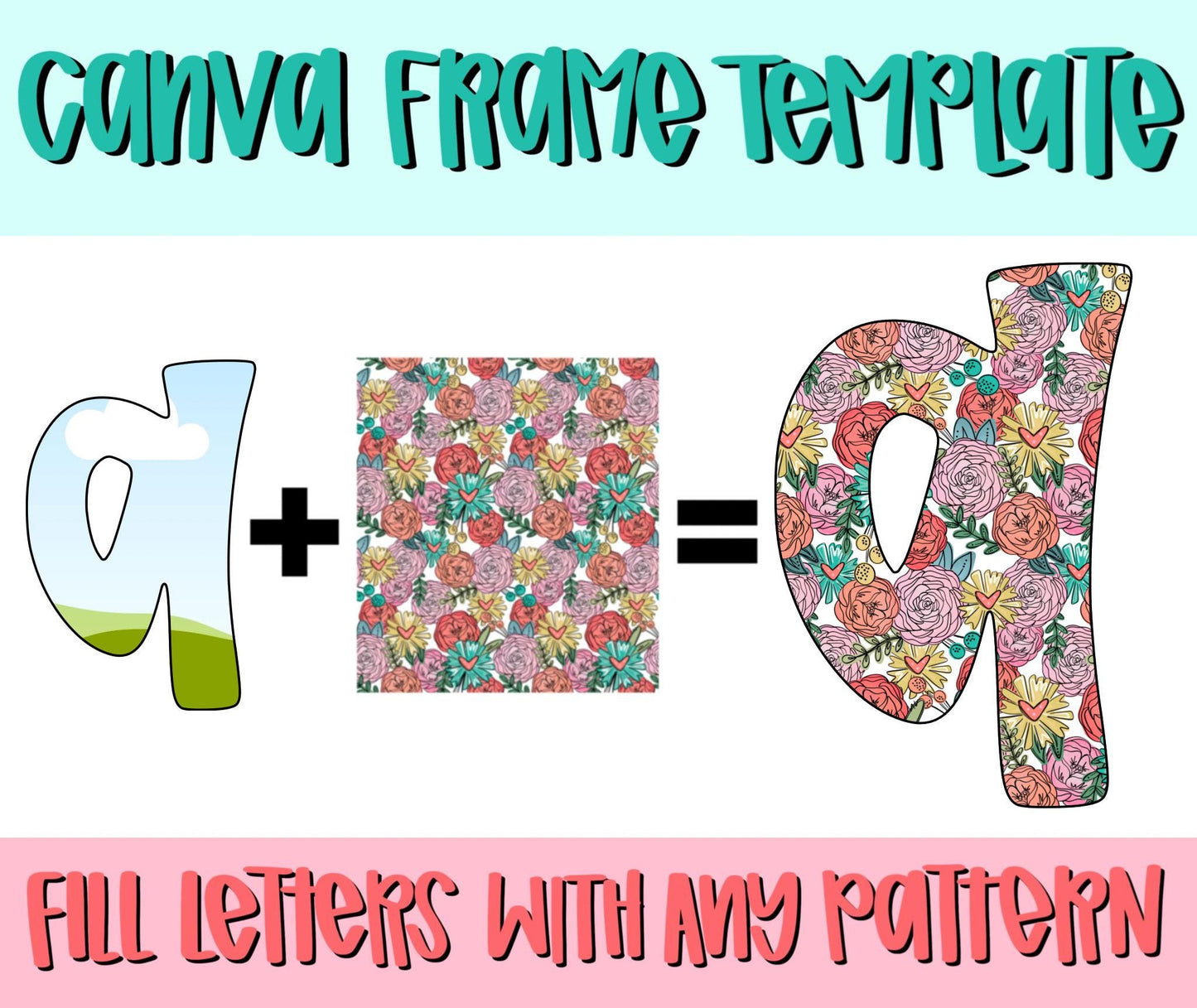 Canva Frame Template Retro Alphabet | Fill your own font | Sublimation Design | Digital Download | Women’s, Kids Shirt PNG