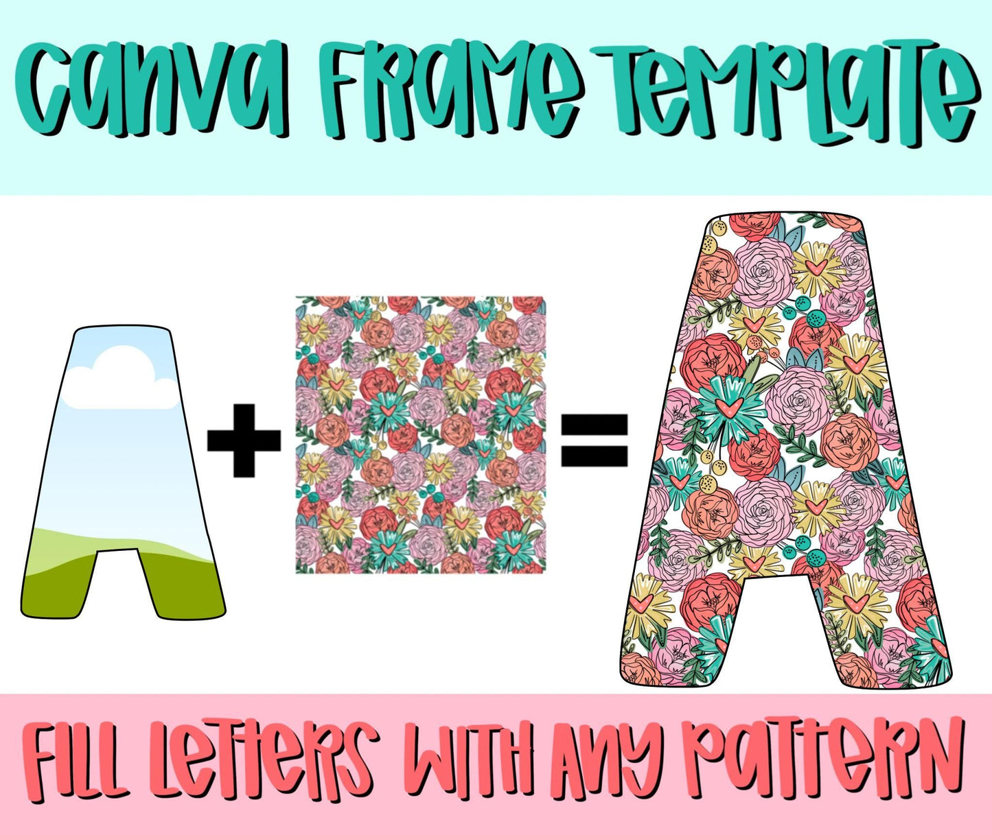 Canva Frame Template Loaves and Fishes Alphabet | Fill your own font | Sublimation Design | Digital Download | Women’s, Kids Shirt PNG