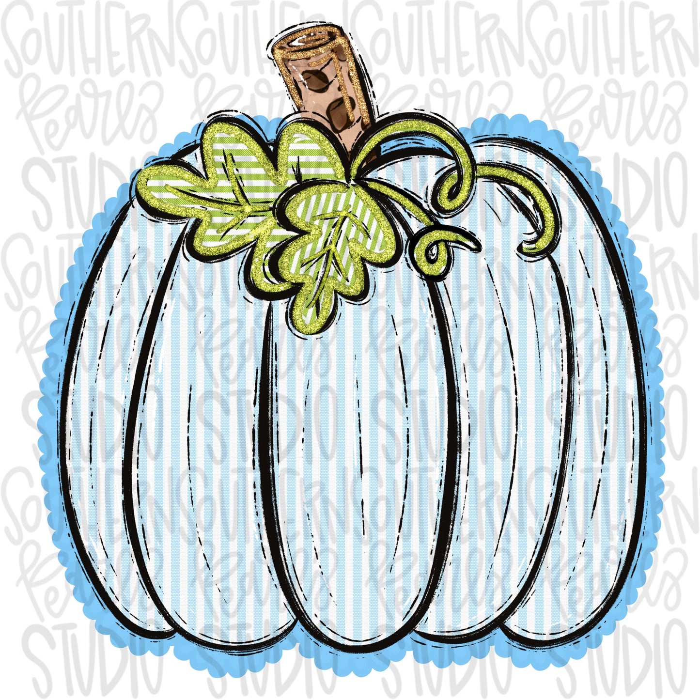 Seersucker Pumpkin | Carolina blue | PNG Font | Sublimation Design | Digital Download | Women’s, Kids Shirt PNG