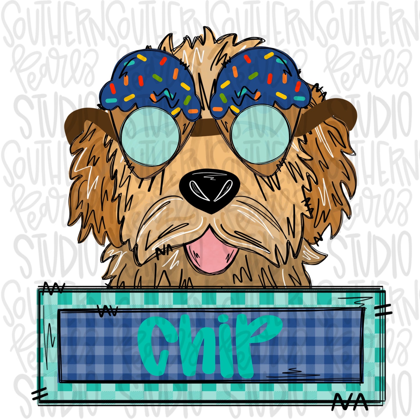 Summer Ice Cream Goldendoodle with patch Boy | Sublimation Design | Digital Download | Women’s, Kids Shirt PNG