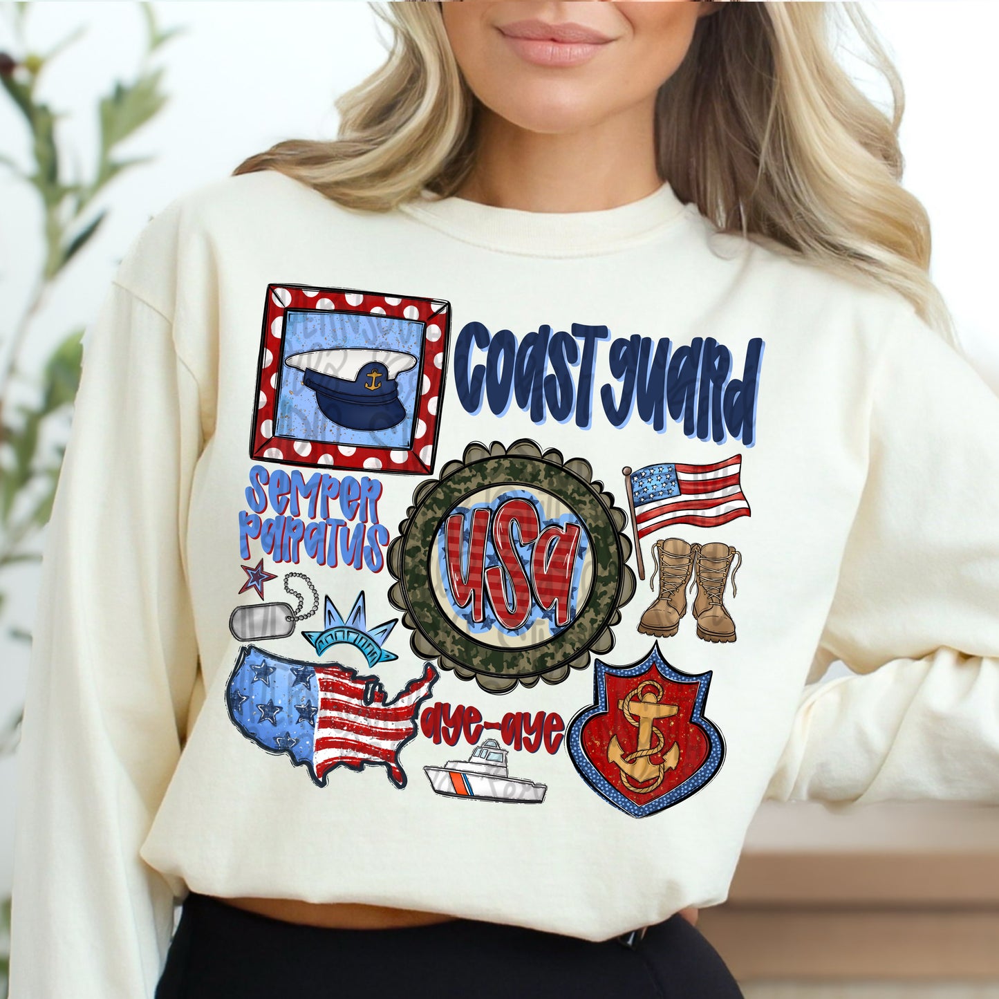 Coast guard collage | patriotic | Digital Download | Women’s, Kids Shirt PNG