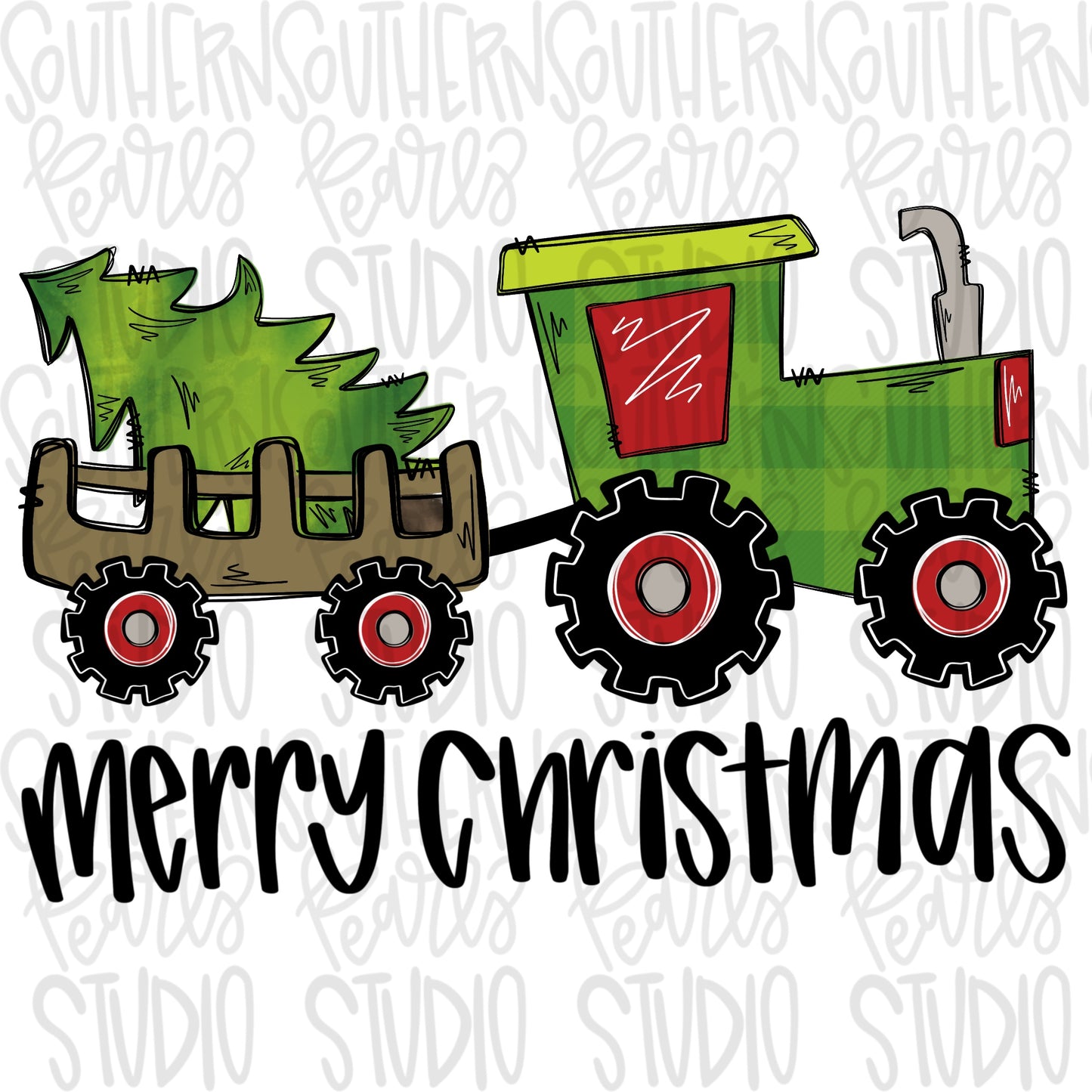 Merry Christmas Tractor with Christmas tree boy | Sublimation Design | Digital Download | Women’s, Kids Shirt PNG