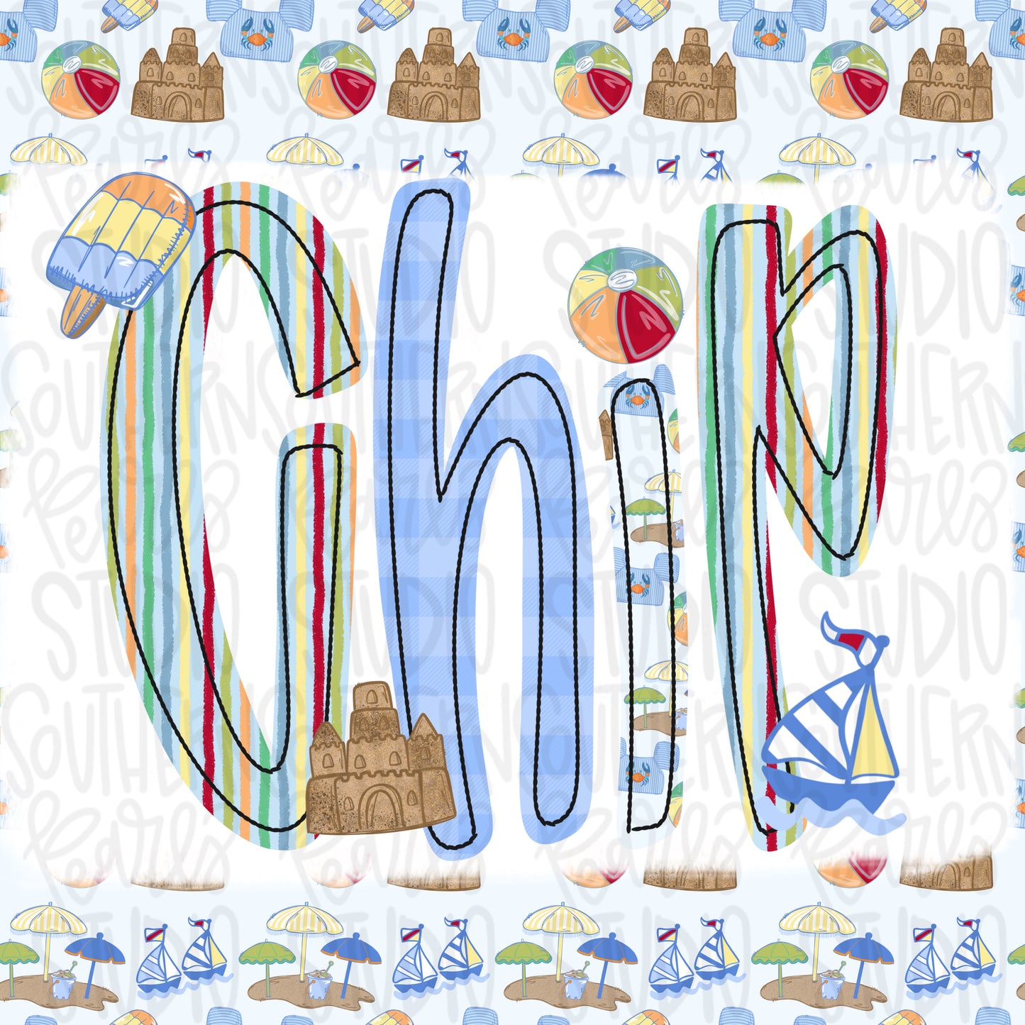 Jubilee Alpha Set boy | summer alpha, beach alpha, striped alpha, gingham alpha | PNG Font | Sublimation Design | Digital Download