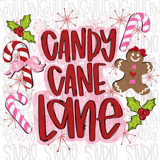 Candy cane lane | Sublimation Design | Digital Download | Women’s, Kids Shirt PNG