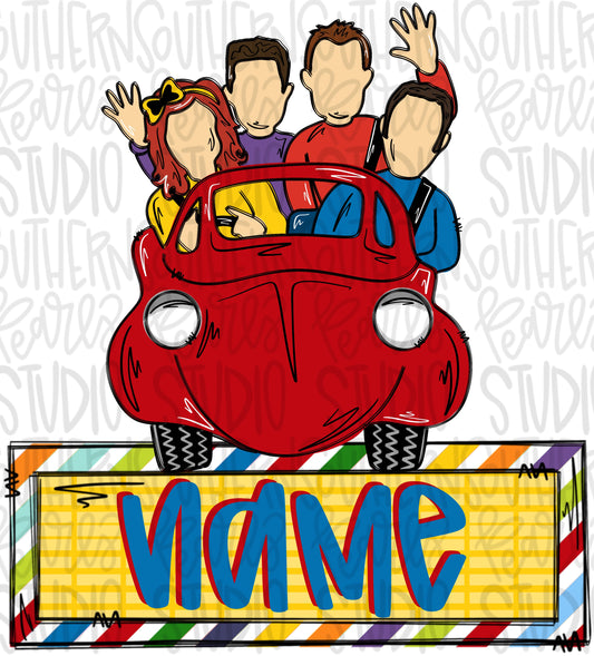 Dancing friends with name patch | Sublimation Design | Digital Download | Women’s, Kids Shirt PNG