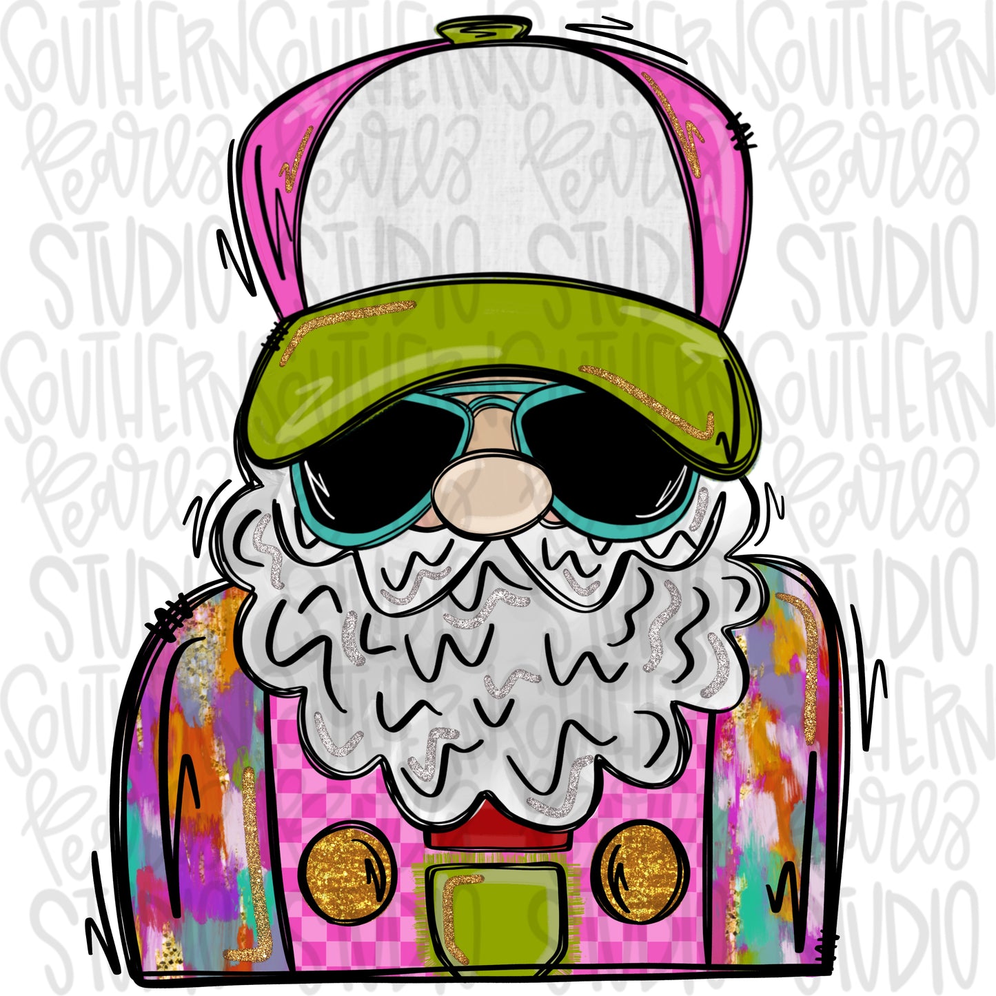 Santa with trucker hat | Sublimation Design | Digital Download | Women’s, Kids Shirt PNG