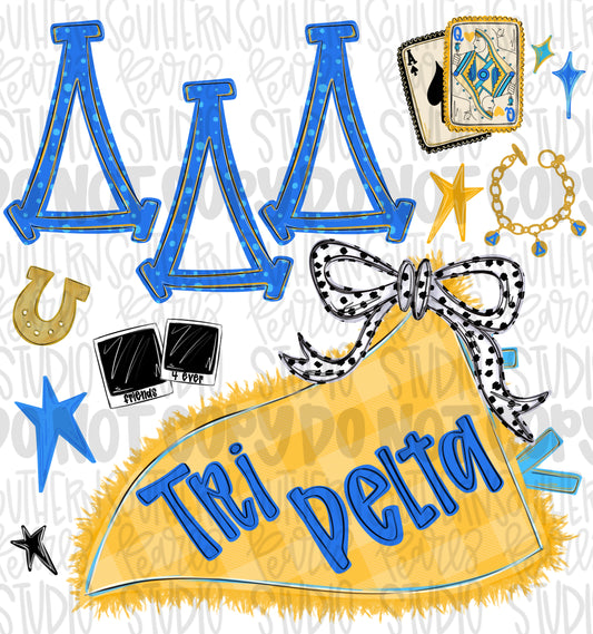 Tri Delta png design | Sublimation Design | Digital Download | Women’s, Kids Shirt PNG