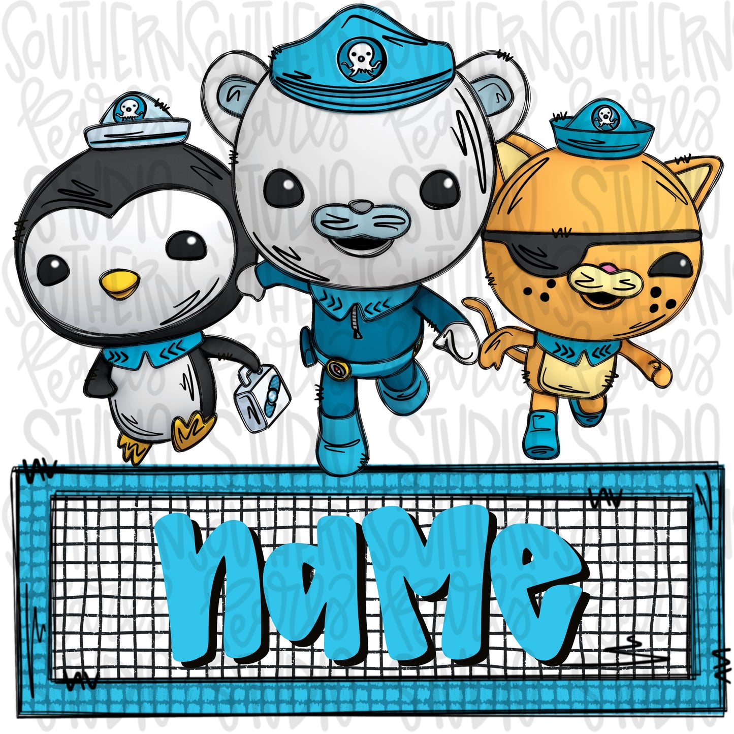 Undersea friend crew with name patch | PNG | Sublimation | Design Download