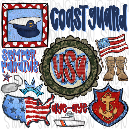 Coast guard collage | patriotic | Digital Download | Women’s, Kids Shirt PNG