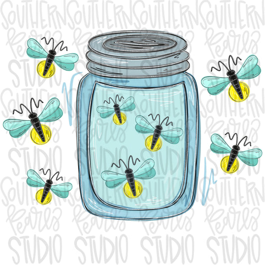 Fireflies in mason jar png, girly png, spring png, trendy png, whimsy png, Womens png, Kids png, later gator png
