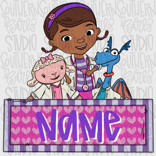 Doctor with her toys and name patch | Sublimation Design | Digital Download | Women’s, Kids Shirt PNG