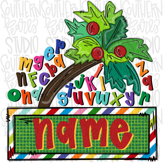Alphabet tree with name patch | Sublimation Design | Digital Download | Kids PNG
